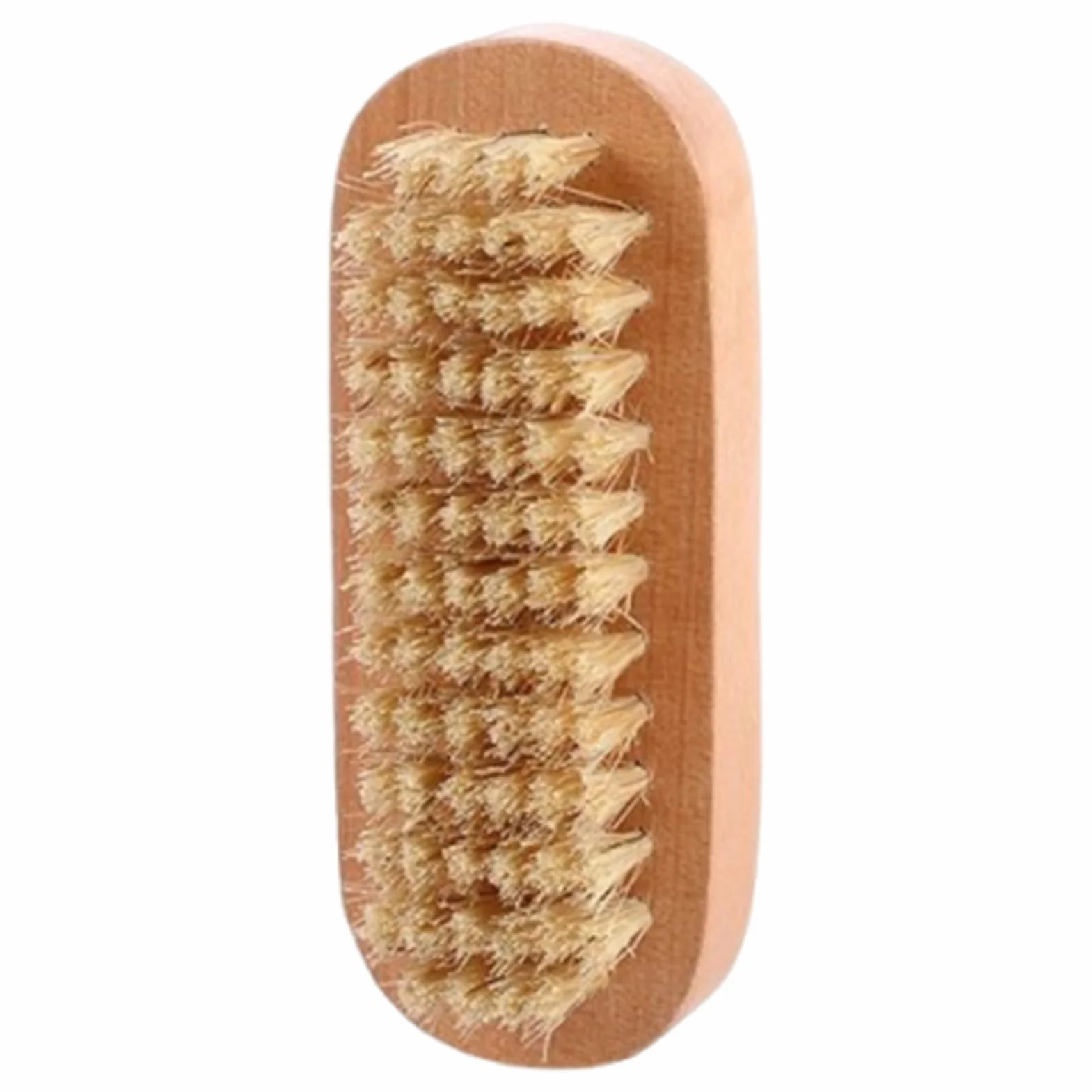 Szczotka do paznokci, 2-stronna drewniana szczotka do czyszczenia paznokci z włosiem dzika, 9,8 x 3,5 x 4 cm, peeling do manicure i pedicure, do salonu, spa, domu, łazienki, dorosłych