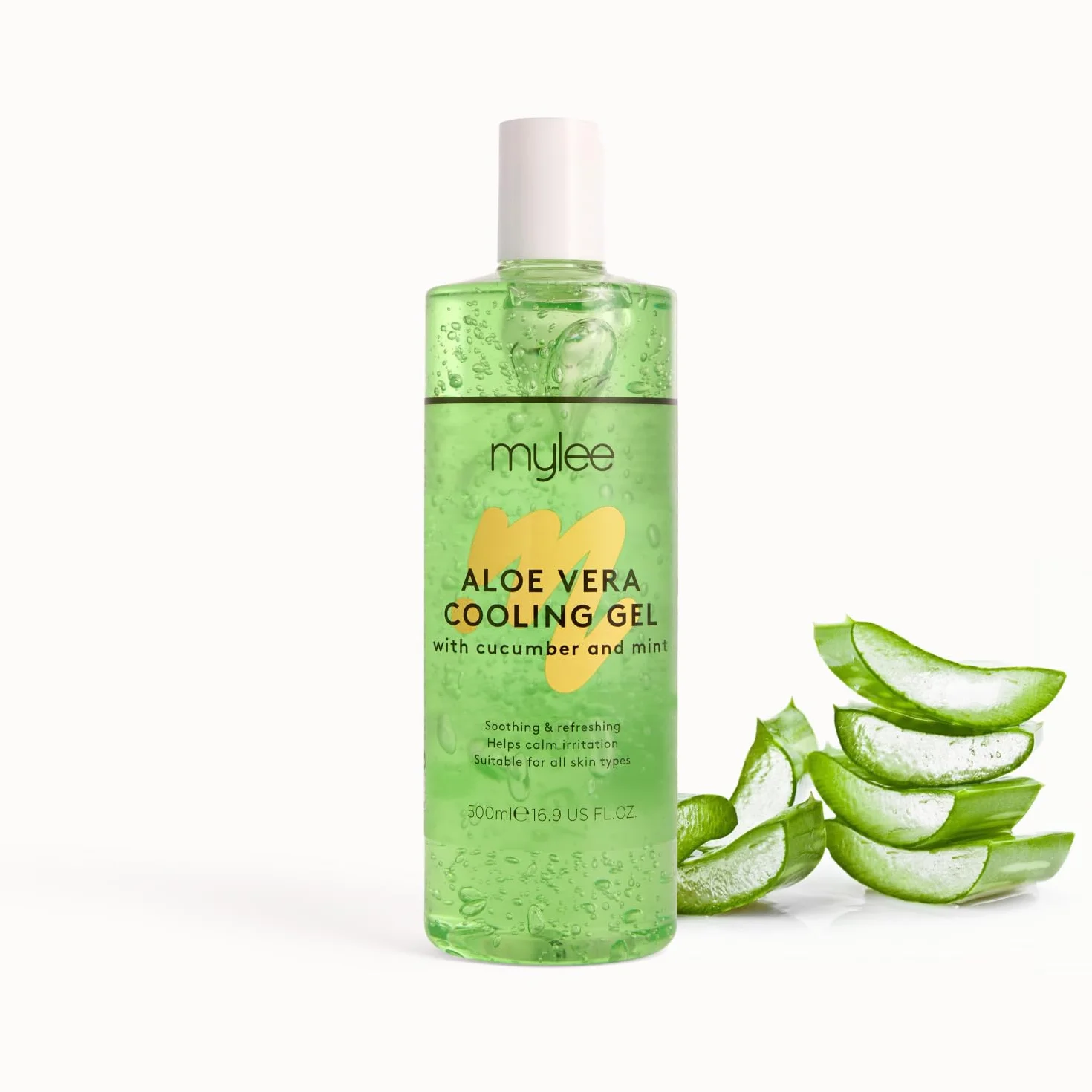 Mylee Aloe Vera Soothing Gel 500ml ?el po Depilacji z Aloesem Koj?cy Ch?odz?cy, Niet?usta Formu?a, Ekstrakty z Mi?ty i Ogórka, Po Ekspozycji na S?o?ce, Na Drobne Oparzenia