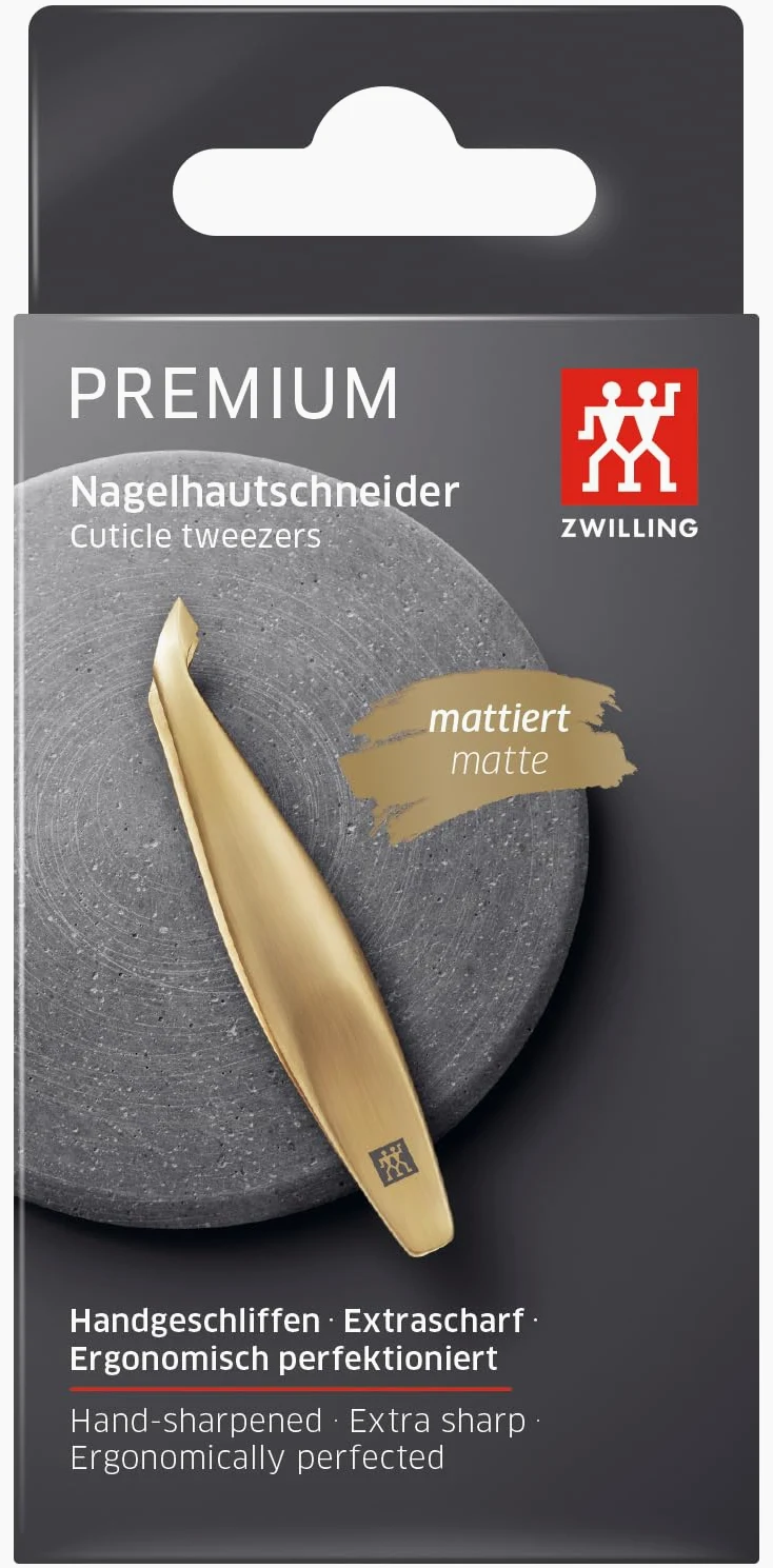 ZWILLING Cążki do skórek precyzyjne ostre skośne krawędzie tnące hipoalergiczne matowe srebrne
