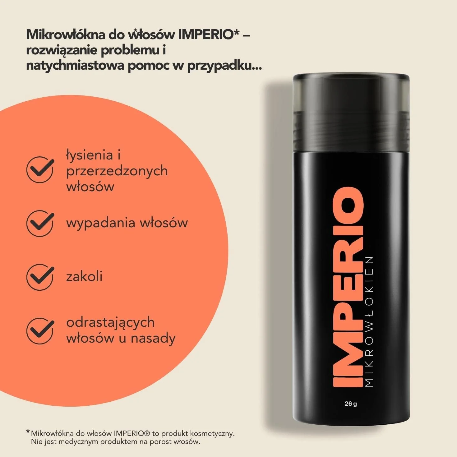 Mikrowłókna IMPERIO do zagęszczania włosów 26 g czarny
