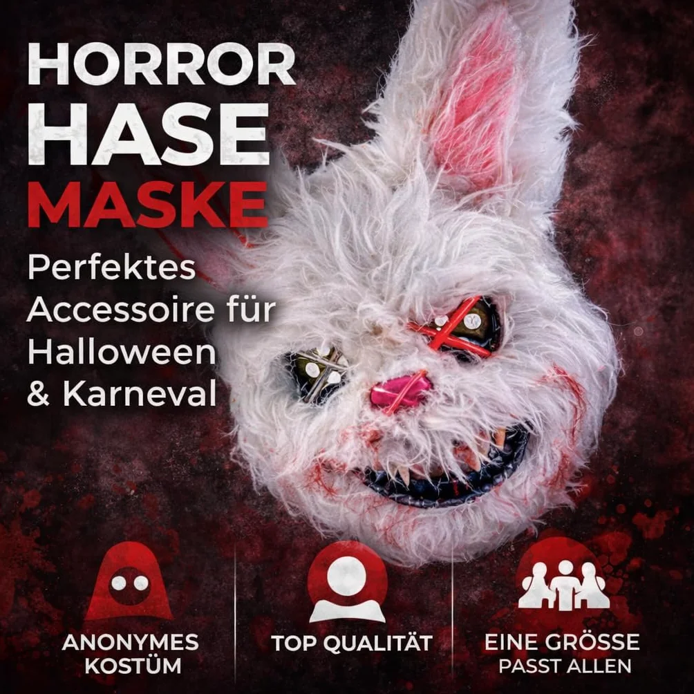TK Gruppe Timo Klingler Maska jako dodatek do kostiumu dla kobiet i mężczyzn, dzieci i dorosłych na anonimowe Halloween, karnawał i karnawał