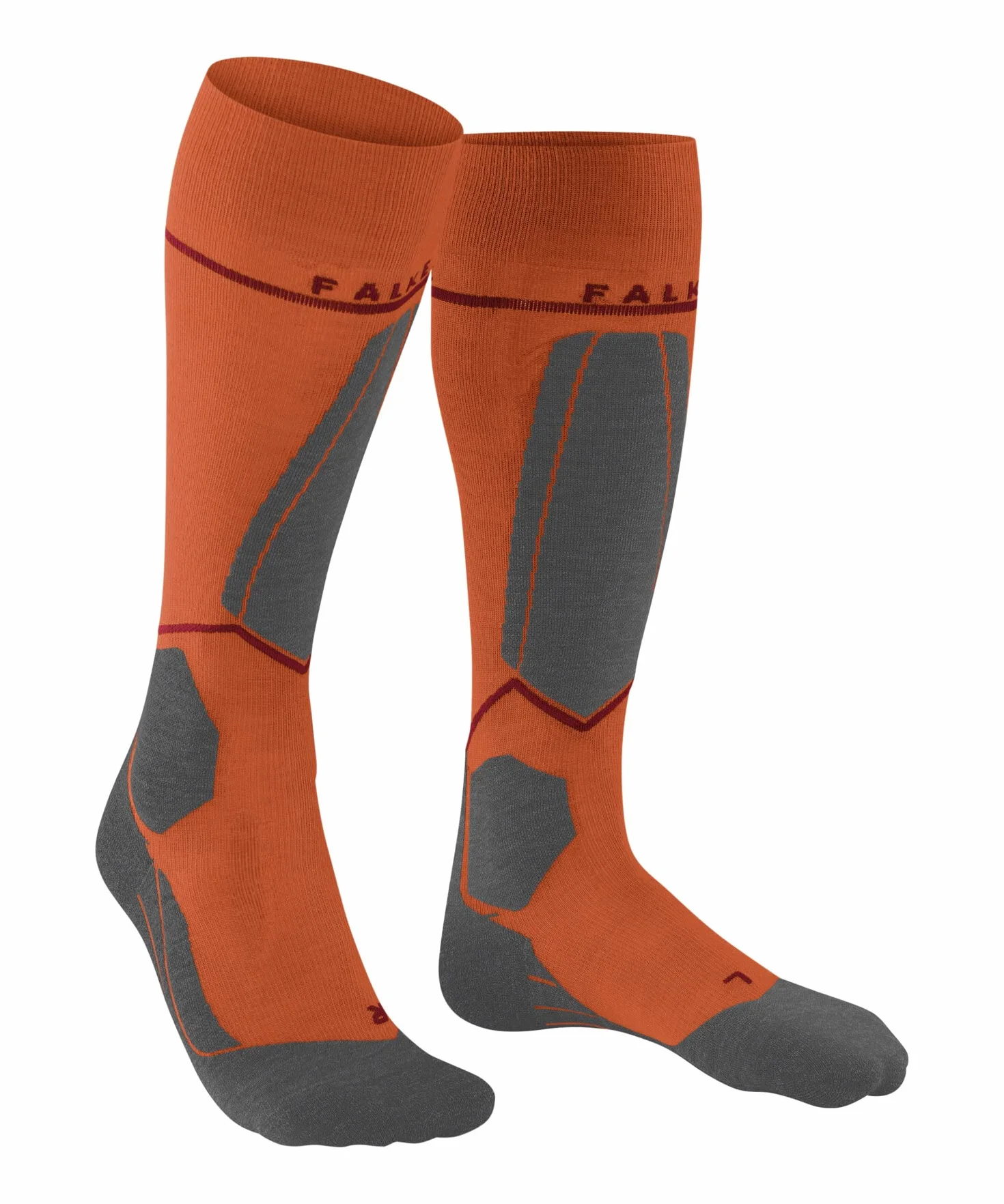 FALKE Mężczyźni Skarpety narciarskie SK4 Energizing Light M Kh Wełna kompresyjne 1 Para, Pomarańczowy Flash Orange 8034, 42-43