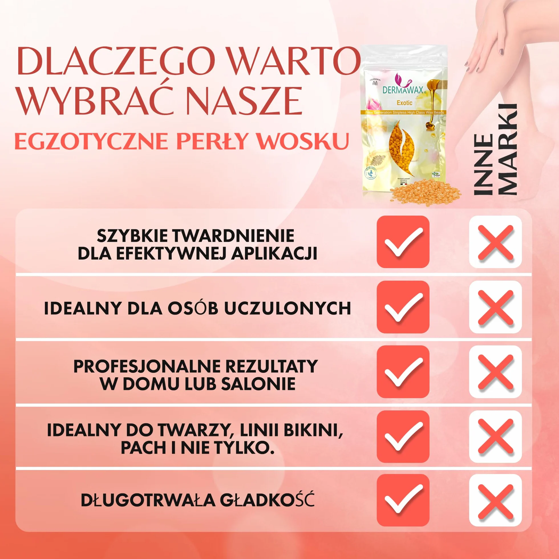 800 g Egzotycznych Perełek Wosku Dermawax z Olejem z Marakui Wosk Wysokiej Wydajności do Depilacji Depilacja Brazylijska Całego Ciała