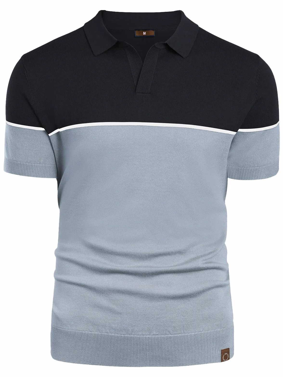 Męska koszulka polo z krótkim rękawem Golf Elegancka Kontrastująca kolorystyka Dzianinowa koszulka polo Lato Outdoor