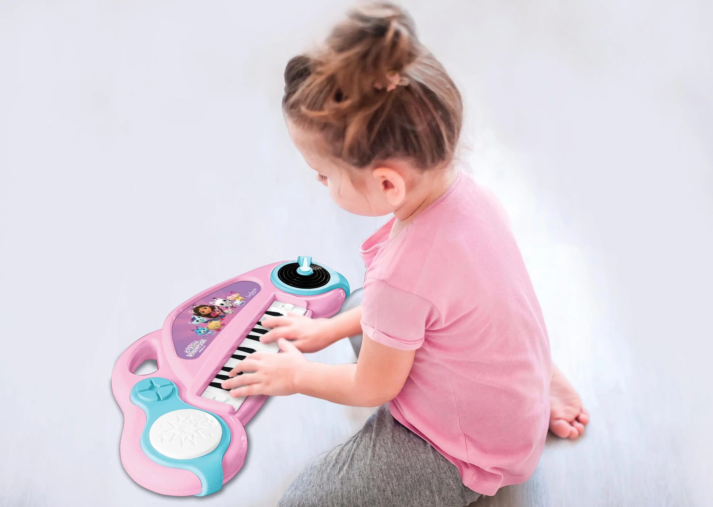 Lexibook, Gabby's Dollhouse, Pianino Elektroniczne dla Dzieci z Efektami Świetlnymi, Mikrofonem, Perkusją, Wbudowanym Głośnikiem, Utworami Demo, Odtwarzaczem Dj, Różowy, Niebieski, K704GDH