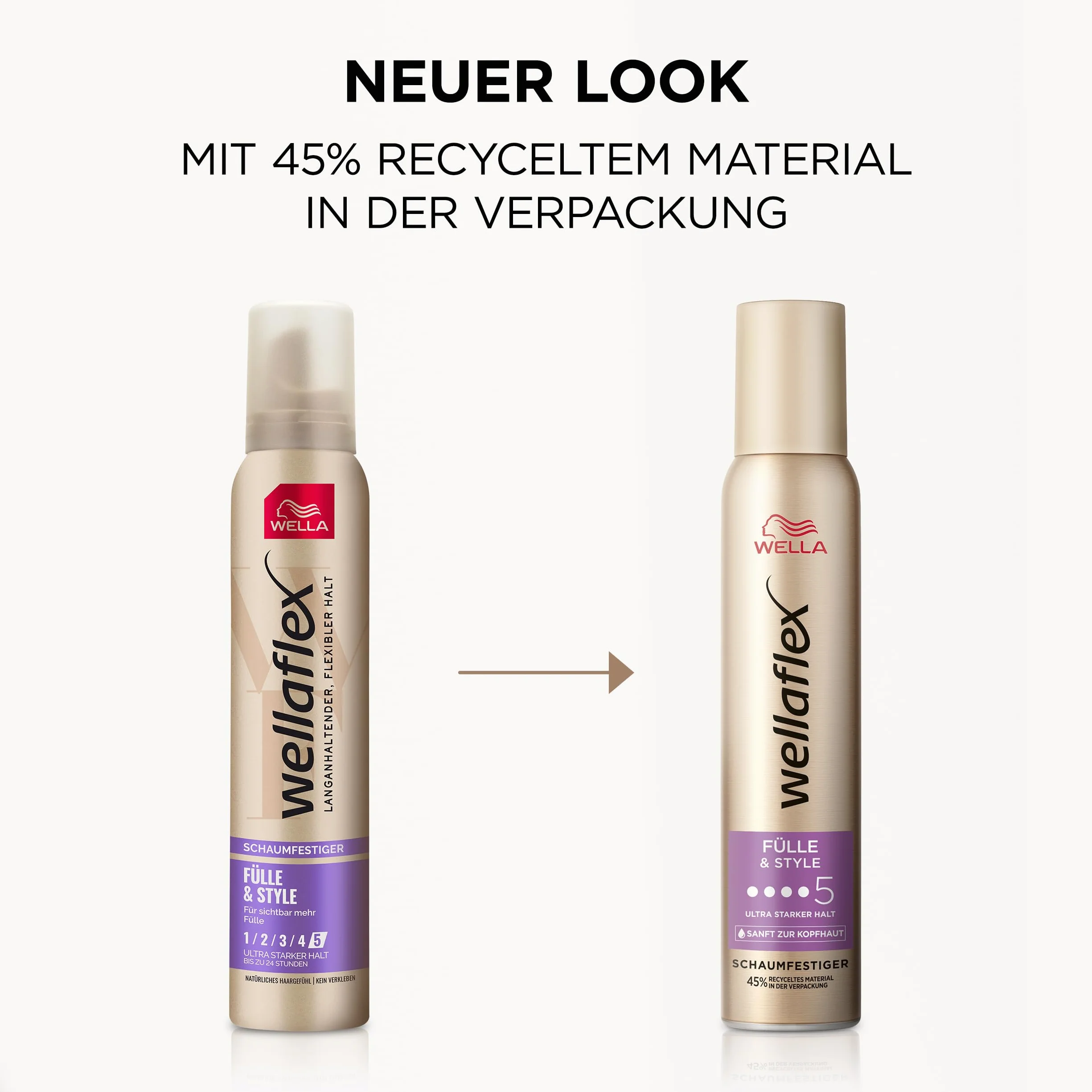 Wellaflex Fül& Style pianka wzmacniająca dla kobiet | do 24 godz. Ultra mocne trzymanie | do pełnych, obszernych włosów | delikatny dla skóry głowy, testowany dermatologicznie | nie zawiera silikonu |