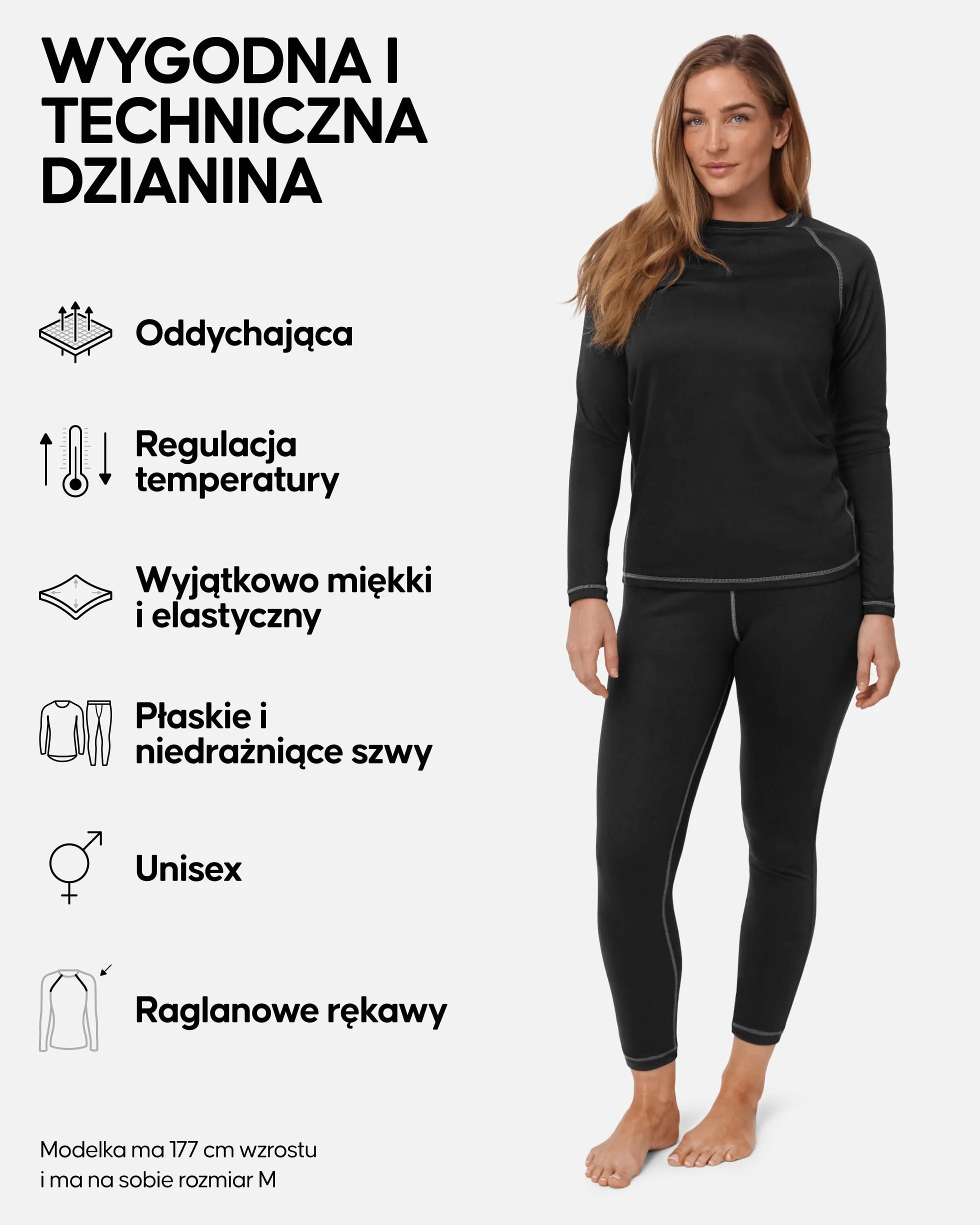 DANISH ENDURANCE Komplet Bielizny Termicznej, Męski i Damski, Koszulka z Długim Rękawem i Kalesony Unisex, Legginsy Termoaktywne z Materiałów z Recyklingu, Oddychająca, Odprowadzająca Pot
