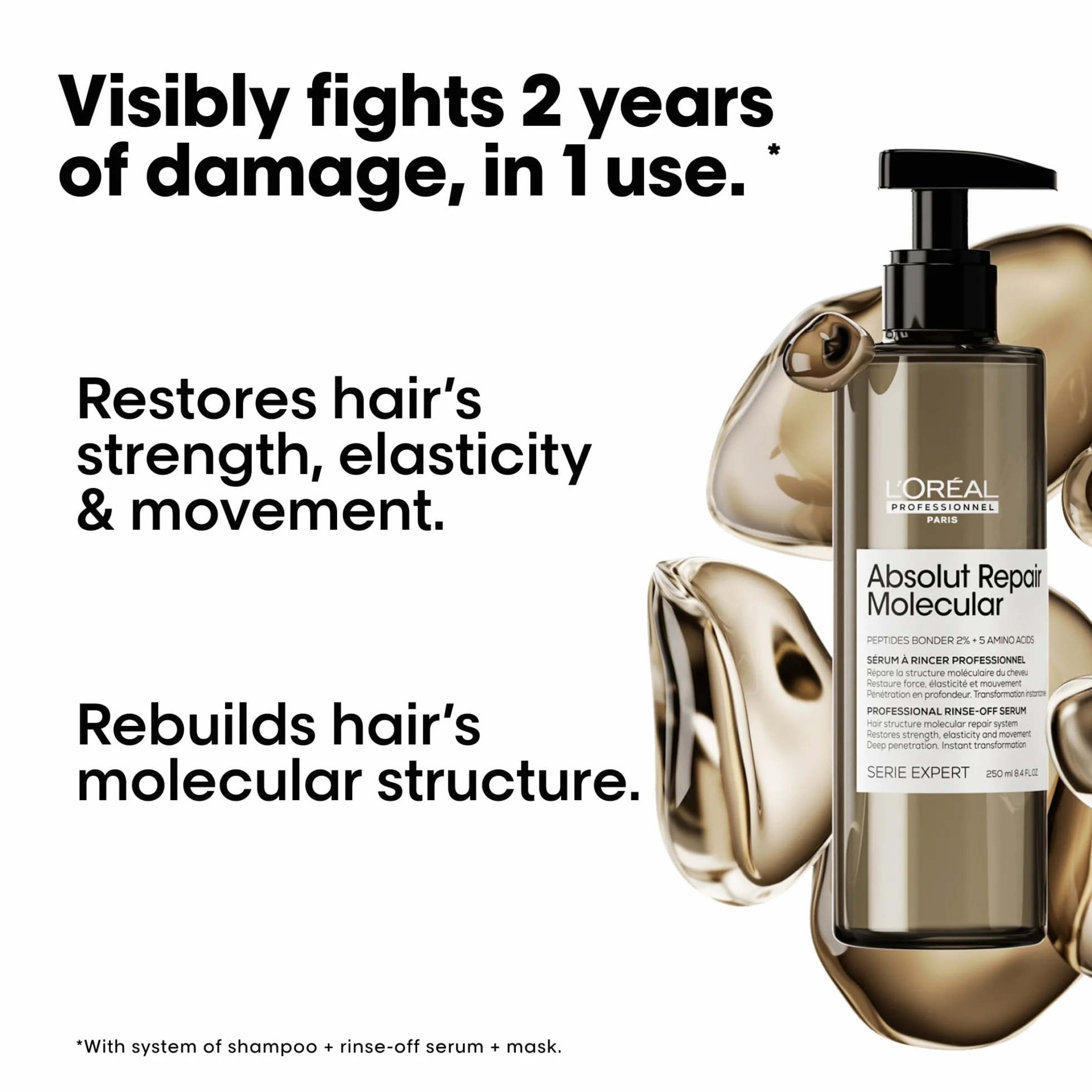 L'Oréal Professionnel Absolut Repair Molecular Serum do Włosów, 250 ml