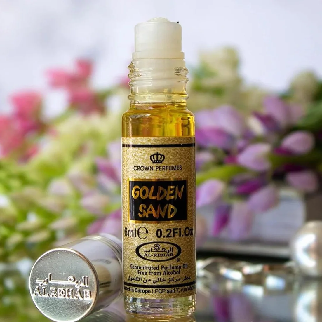 Al-Rehab Crown Perfumes Golden Sand olejek perfumowany w rolce 6 ml zestaw 6 szt.