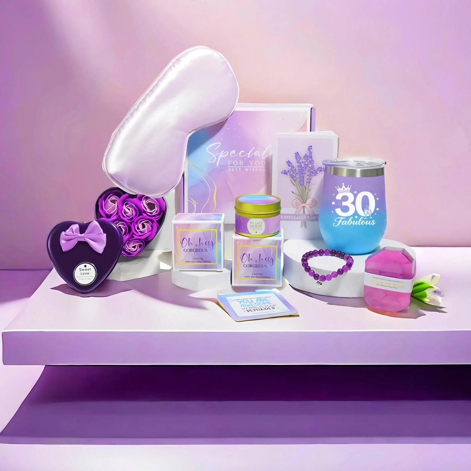 MUJUZE Prezent na 30. urodziny dla kobiet, prezent urodzinowy dla kobiet, 30 sztuk kieliszków do wina wellness, zestaw prezentowy, prezent dla najlepszego przyjaciela, siostry, kolegi