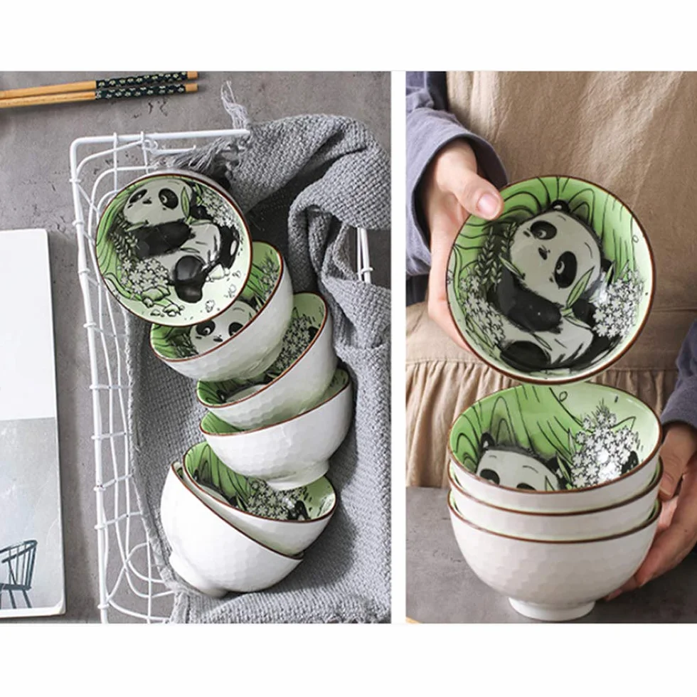Ceramiczne Miski do Zupy, Śniadań i Deserów - Porcelanowy Zestaw 4 szt na Musli, Sałatki, Lody, Makaron, Ryż i Zupy