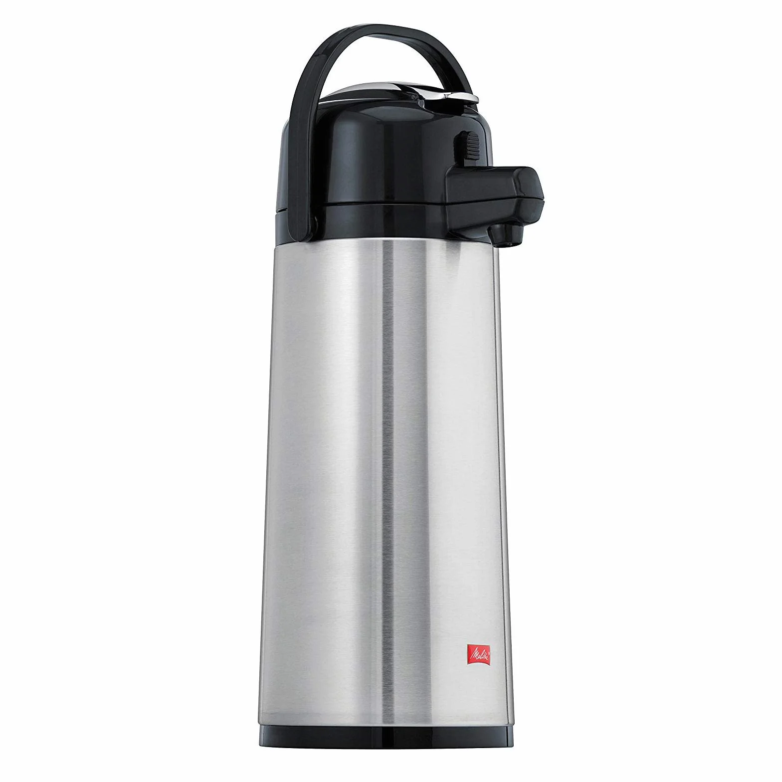 Melitta Dzbanek próżniowy z pompką 2,2 l/ok. 16 filiżanek - szklana izolacja próżniowa, zewnętrzna stal nierdzewna - srebrny i czarny