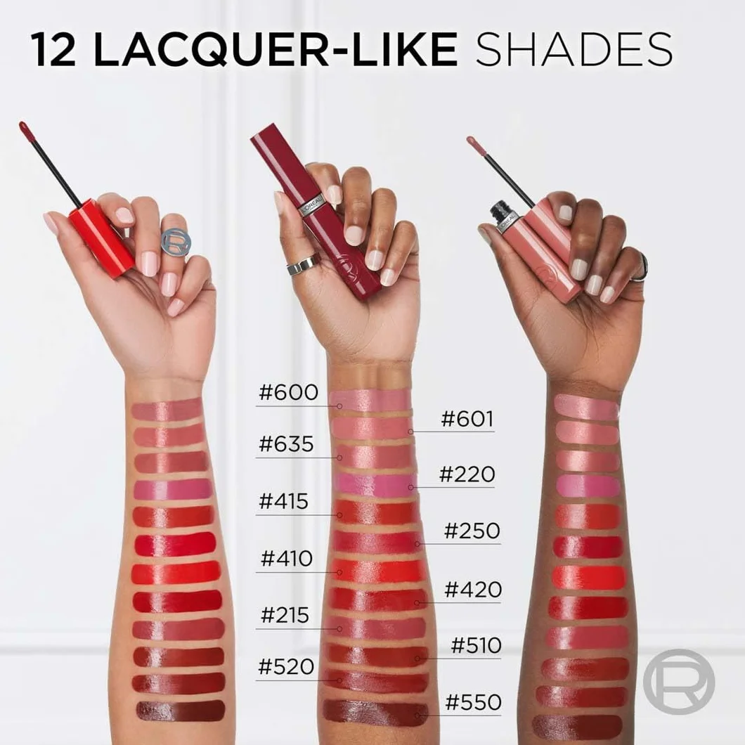 L'Oréal Paris Infaillible Laque Resistance 16H, odporna na ścieranie pomadka o długotrwałym połysku, 600 Le Nu Rosé, 4,3 ml