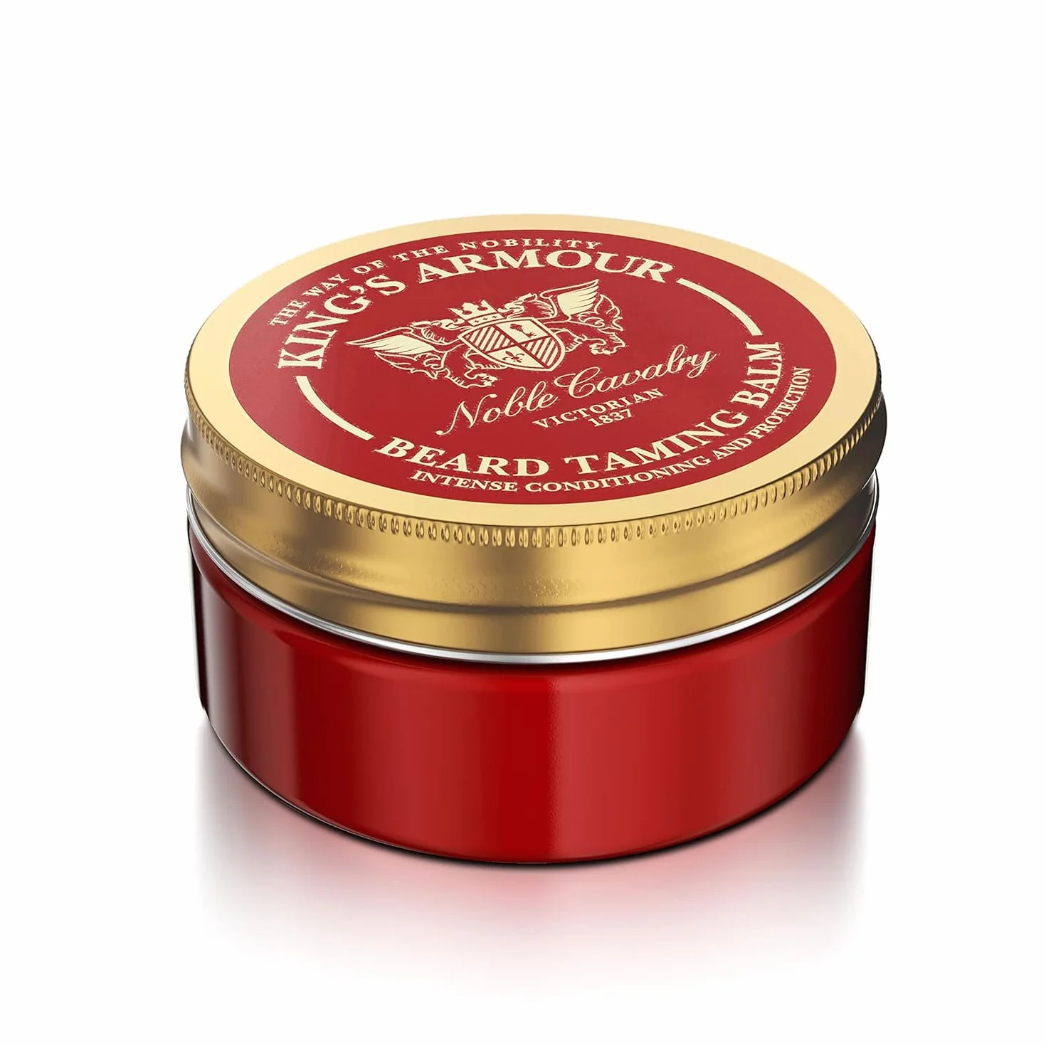 King's Armour Balsam do brody (50 ml) – stylizuje, wzmacnia, zmiękcza i pielęgnuje brodę i wąsy – naturalny balsam do brody dla mężczyzn z olejkiem arganowym, jojoba i słodkich migdałów