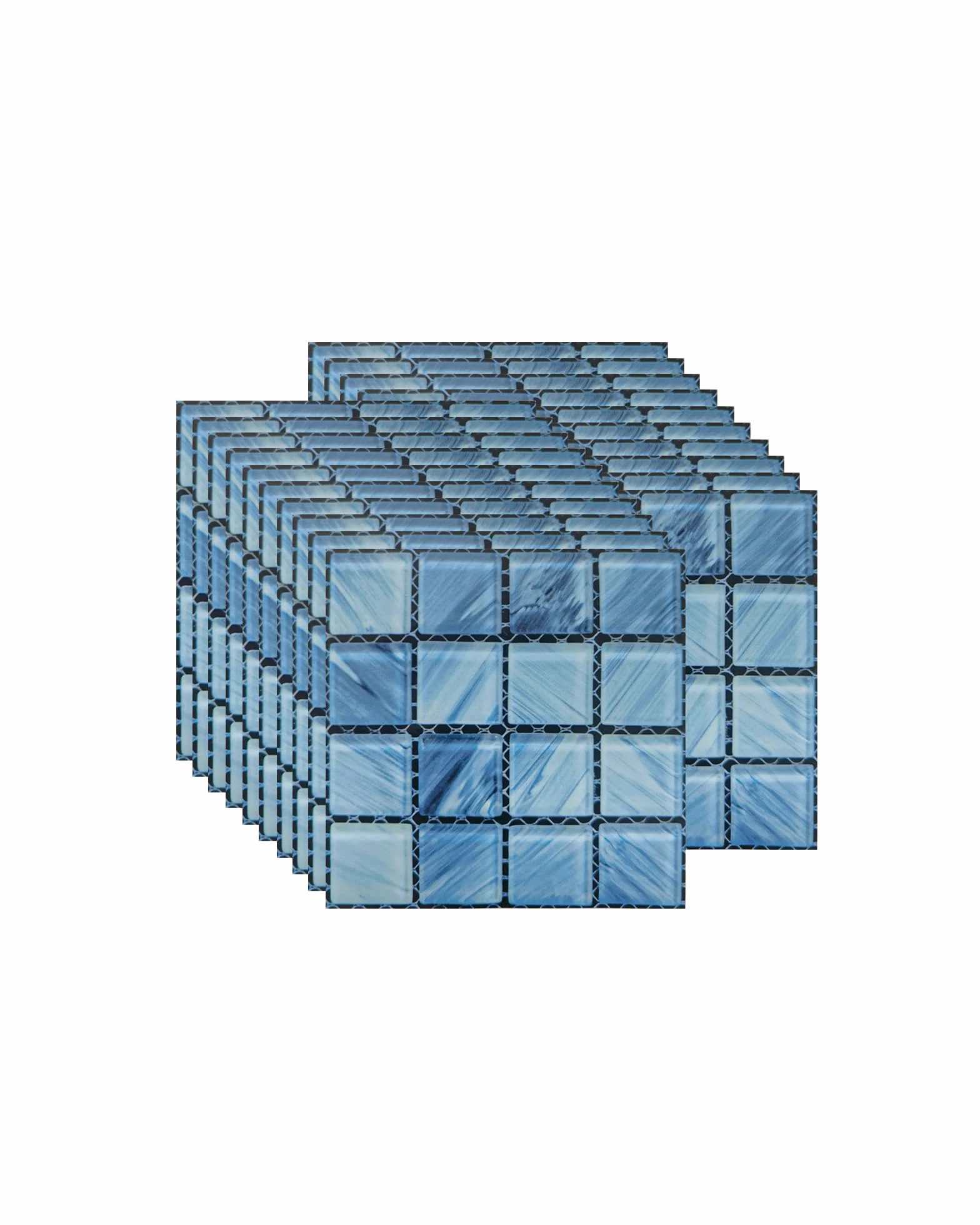 20 Sztuk Naklejek Na Płytki, Samoprzylepna Tapeta Na Skórkę Z Płytek Wodoodporna Tylna Powłoka Do Salonu W Stylu Mozaiki Kuchennej Ciemny Niebieski (10 X 10 CM / 4 X 4 Cale)