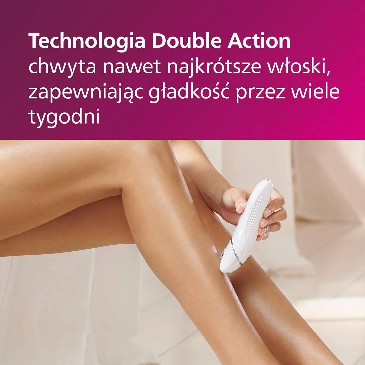 Philips Depilator z serii 8000, bezprzewodowy depilator na mokro i na sucho do nóg i ciała, z 6 akcesoriami, trymerem i szczoteczką złuszczającą, model BRE715/00