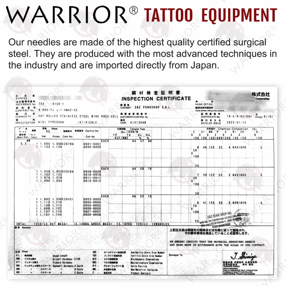WARRIOR czerwone profesjonalne igły do ​​tatuażu sterylizowane gazem Eo Igła do tatuażu Big Magnum M1 20 szt. Stal chirurgiczna Jednorazowy makijaż permanentny(0.30mm-1009M1)