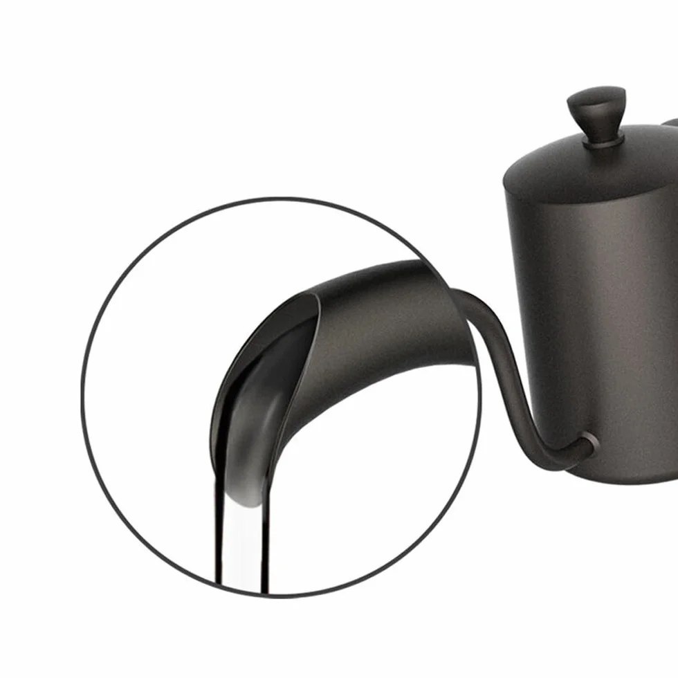 350ML Teflon Czarny Powłoka 5mm Gooseneck Drip Pot Ekspres do kawy (350ml z pokrywką)