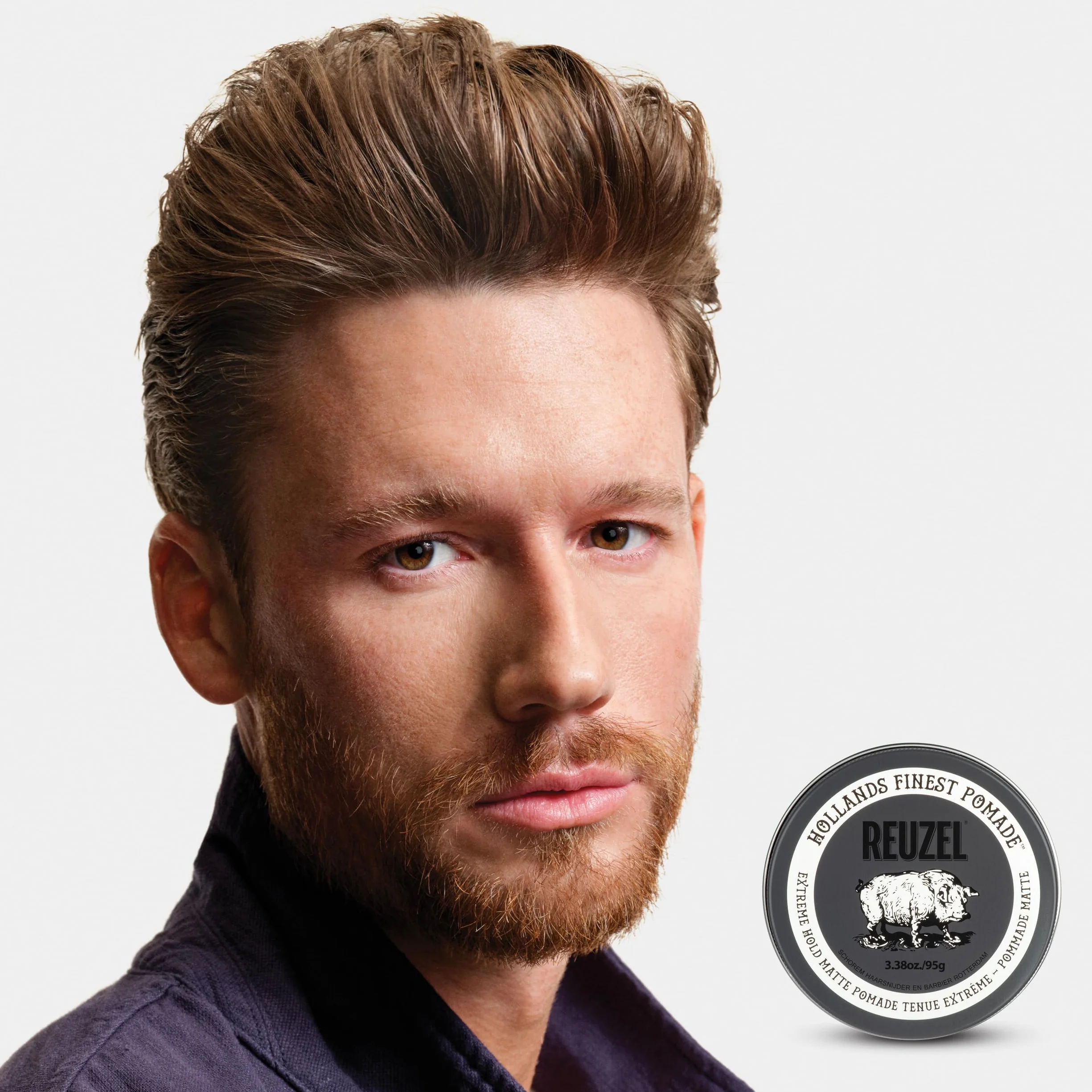 Reuzel Extreme Hold Matte Pomade, Mocno utrwalająca matowa pomada dla mężczyzn Pomada o niskim połysku 3,38 uncji/95 g