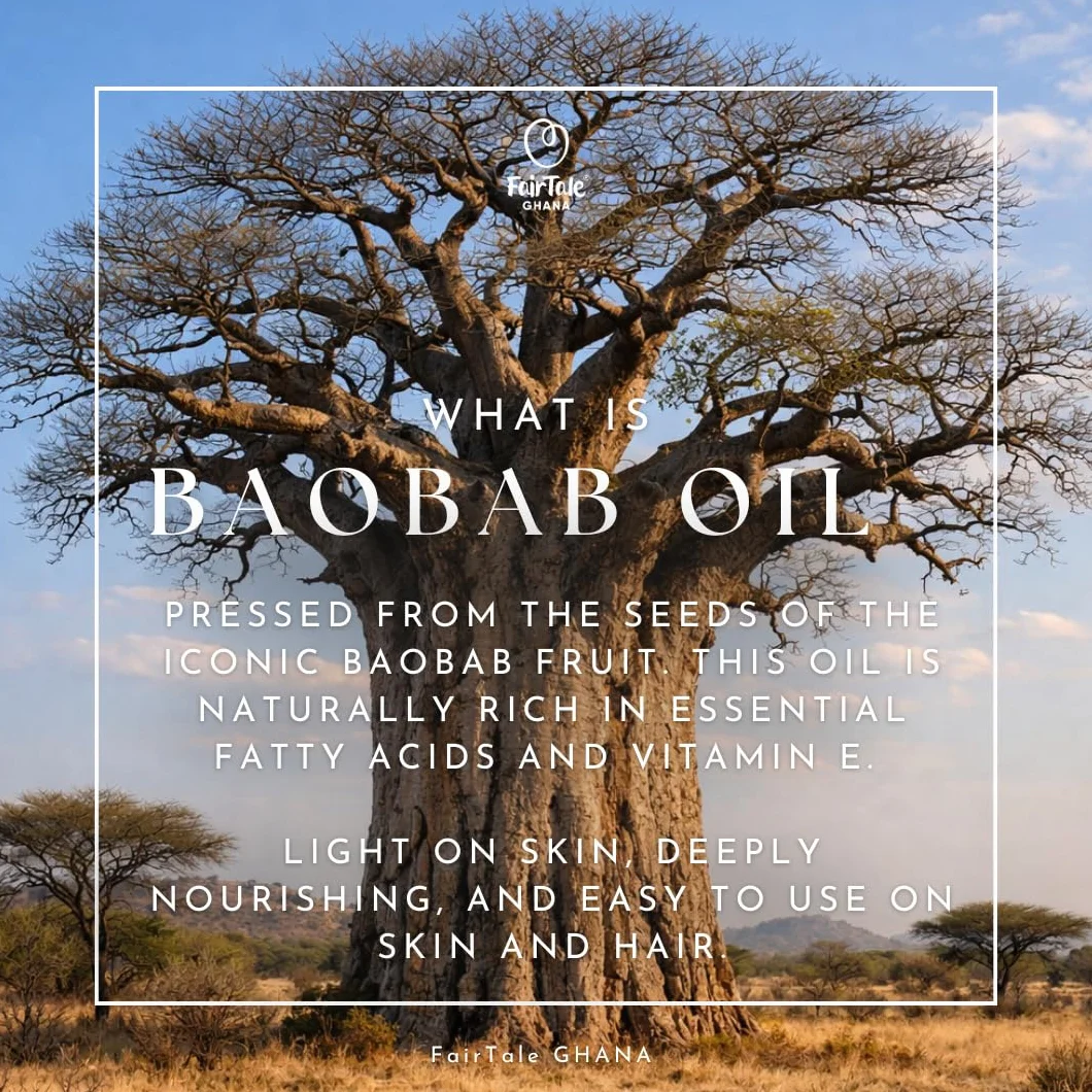 FairTale GHANA Raw African Shea Butter 16oz 450g + Baobab Oil 1.69 fl oz 50ml Set