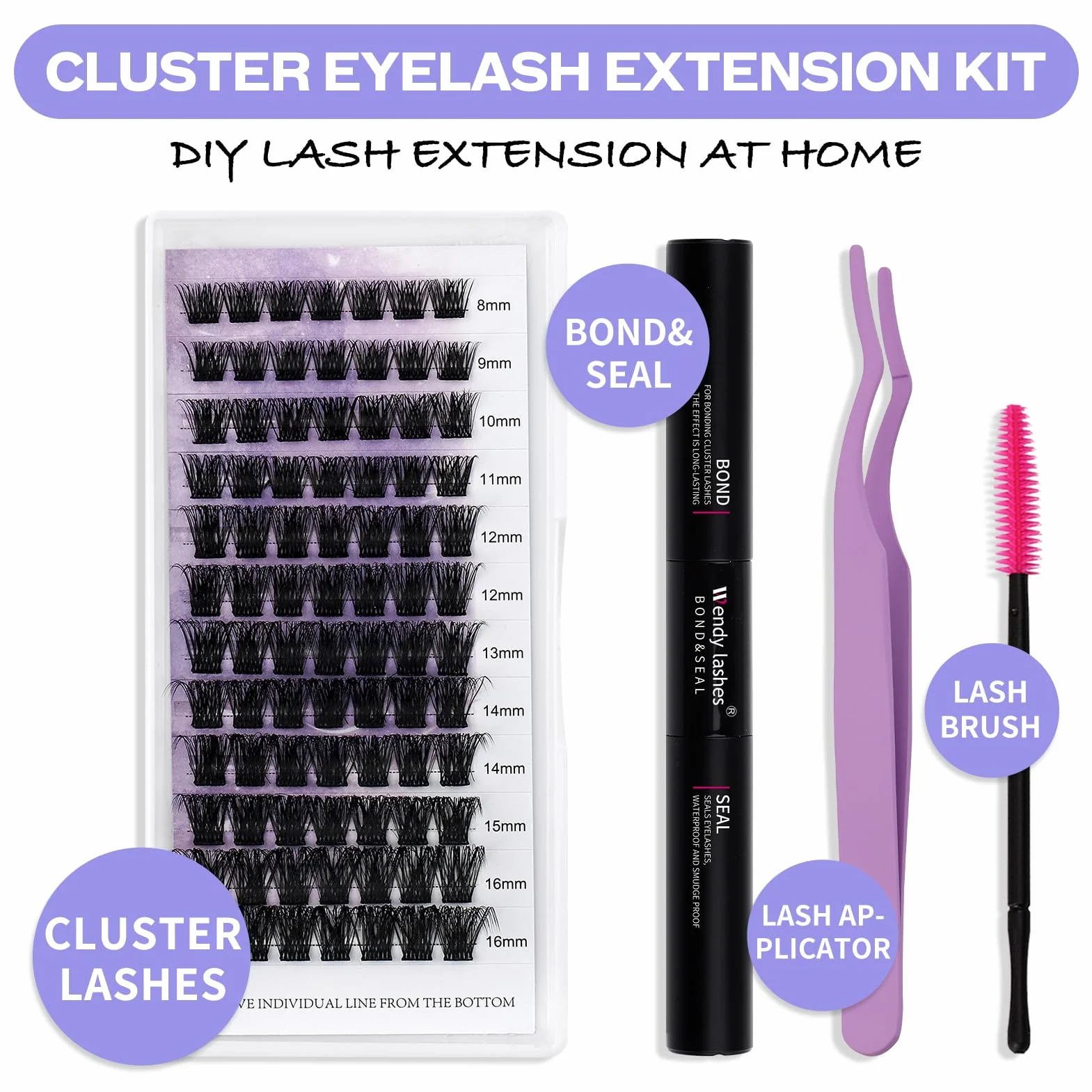 lashes Bond and Seal DIY C3 Cluster Lashes D Curl 8-16mm
