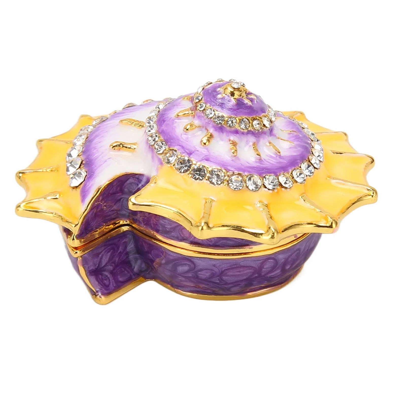 Presentware Luksusowe Dekoracyjne Ręcznie Malowane Kryształowe Ozdoby Pudełka na biżuterię na Kolczyki Pierścionki Biżuteria Muszla Pudełko na biżuterię Vintage