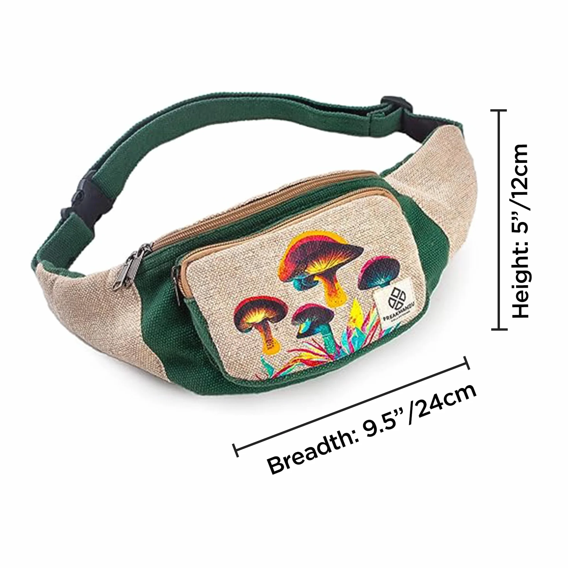 Freakmandu Unisex Konopie Piterek-Biodrowy Pas Biodrowy Torba Crossbody Styl Boho Hippie Ręcznie Saszetki Biodrowe Dla Kobiet Mężczyzn - Waist Fanny Pack