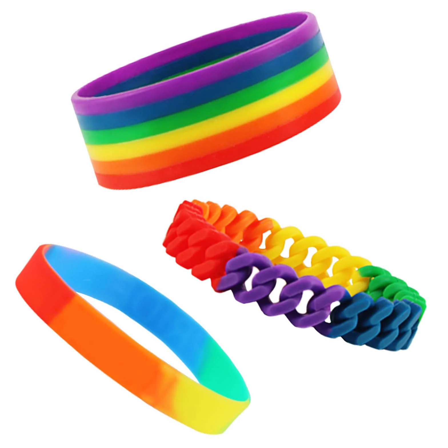 Gay Pride bransoletka LGBT, bransoletka dla mężczyzn i kobiet, tęczowa bransoletka na uroczyste okazje, bransoletka przyjaźni, 18 centimeters, Silikon