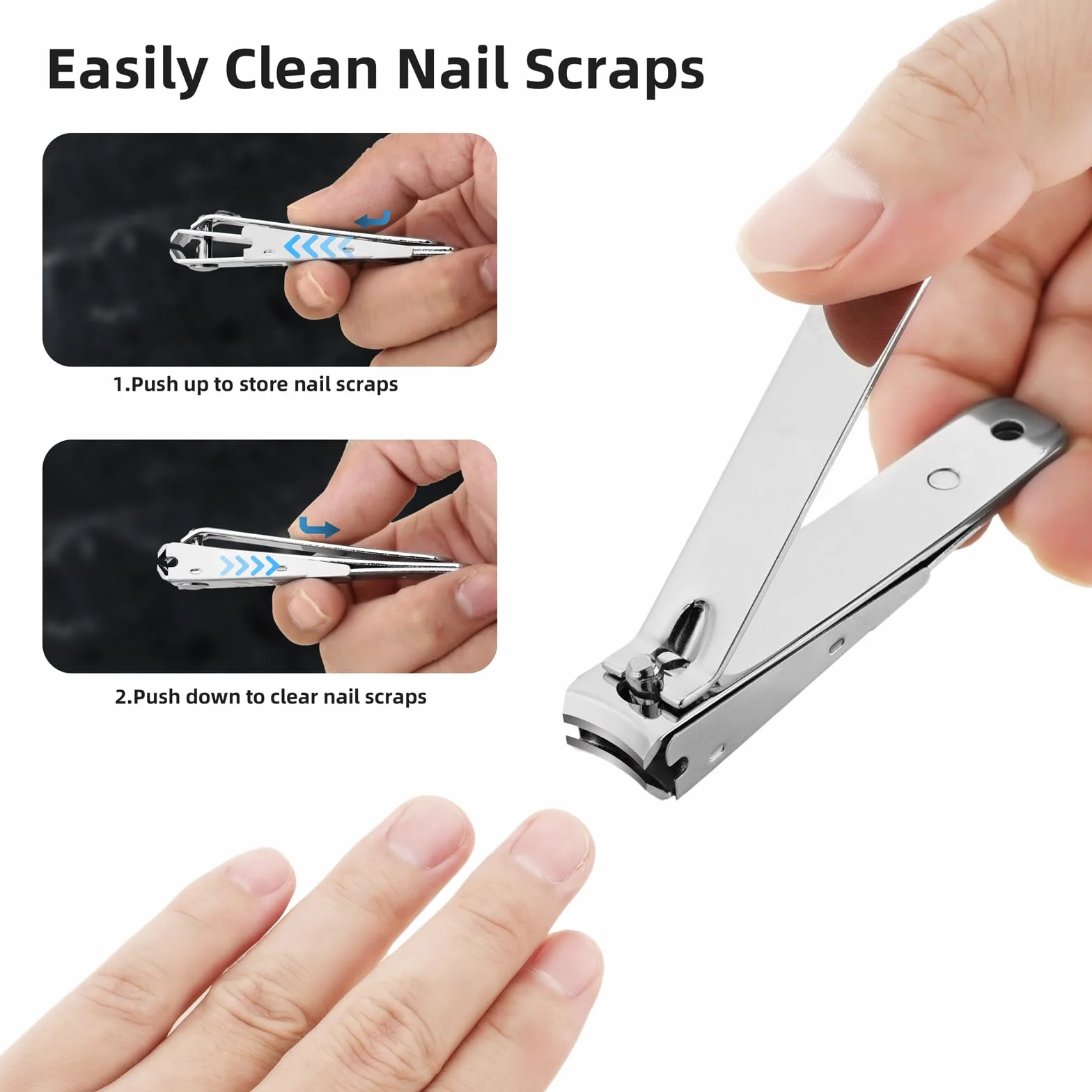 zestaw do manicure 10-częściowy z sztucznej skóry, idealny na każdą podróż! Obcinacz do paznokci, ultra Wide Jaw Opening, obcinacz do paznokci u rąk i stóp, stal szlachetna premium