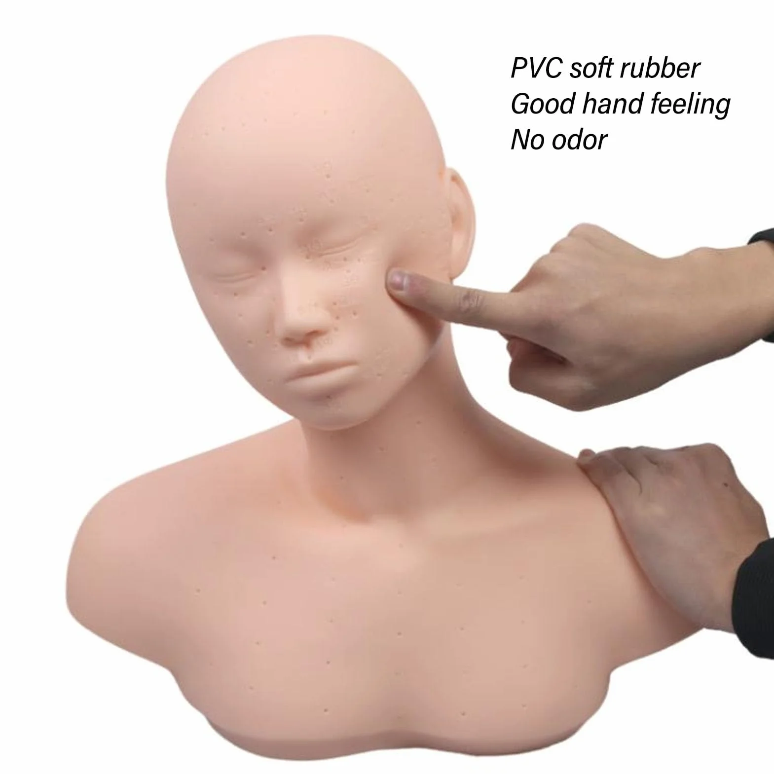 Manekin Treningowy Głowa z Ramionami PVC do Masażu Akupunktury