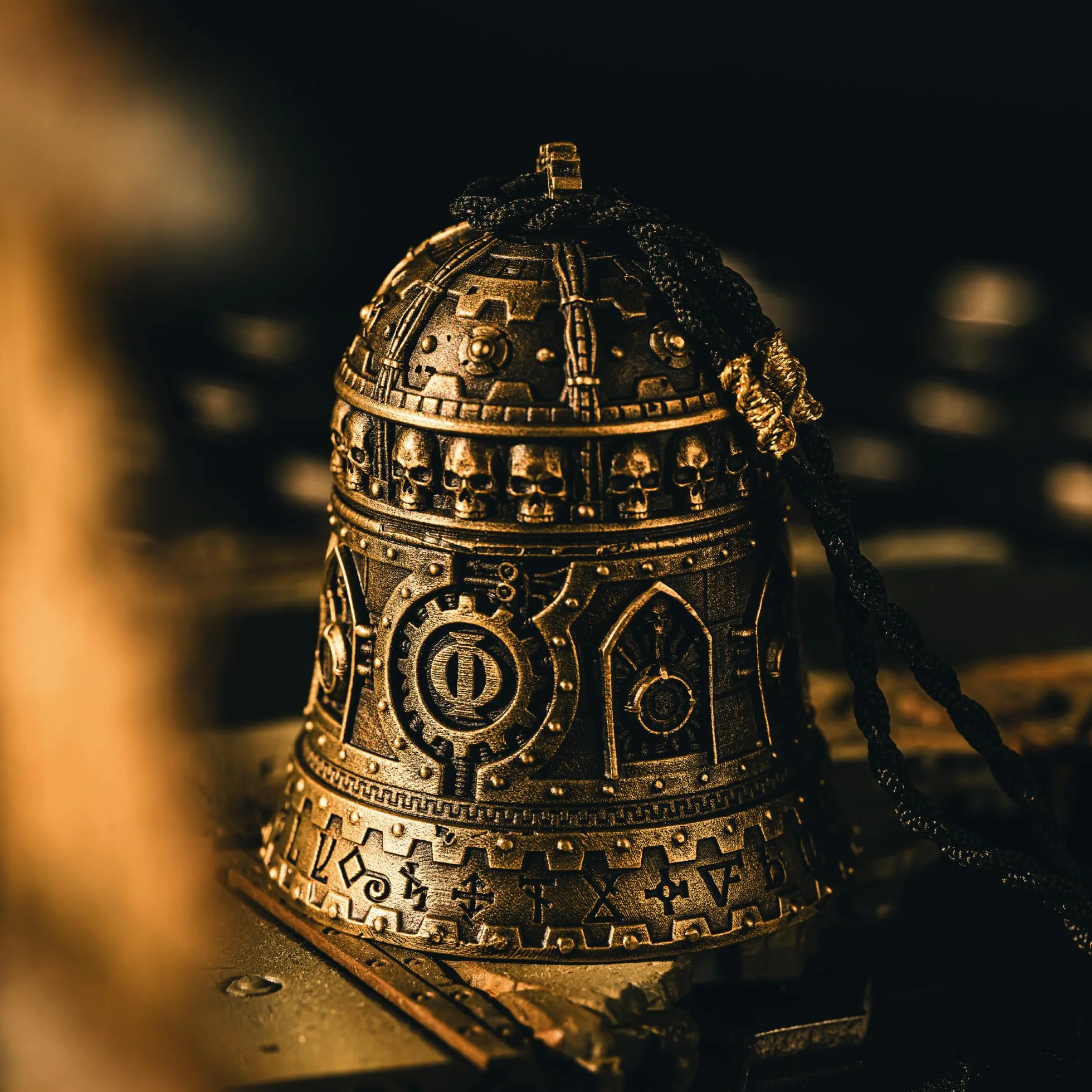 Starforged Warhammer 40K Dominacja Dzwon Ominissah Adeptus Mechanicus Miedziany Wisiorek Inne-Czarny Pleciony Sznur