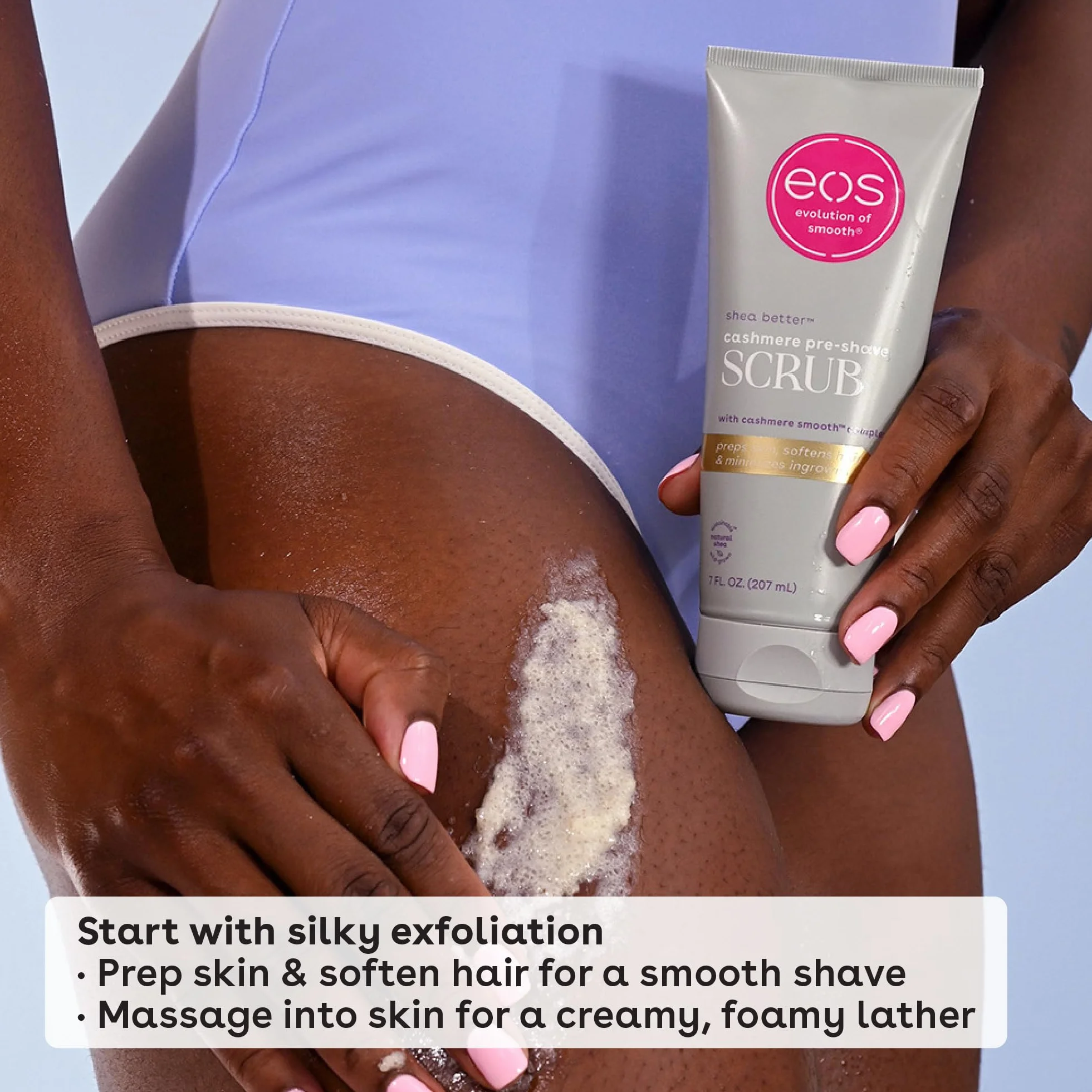 eos Cashmere Skin Collection Pre-Shave Scrub- zapach waniliowego kaszmiru, złuszczający peeling do ciała, 207 ml