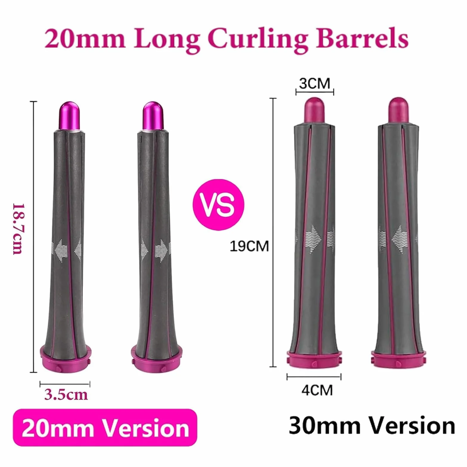 1 para nakładek do loków o długości 20 mm do Airwrap Styler HS05 HS01, nakładka do loków Dyson, profesjonalne lokówki do włosów dla objętości i kształtu