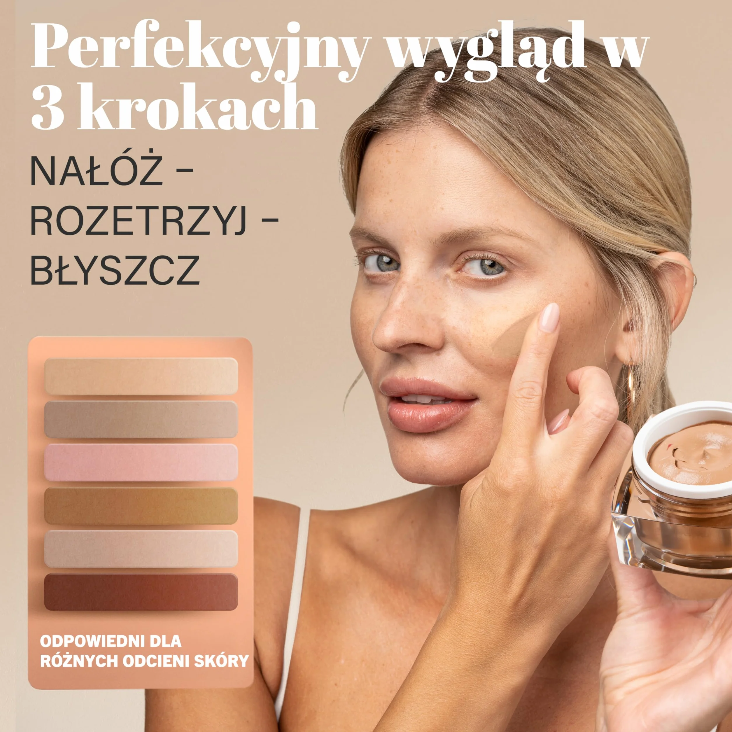 EGYPT-WONDER® Makijaż w musie (30 ml) – 4 w 1: podkład, korektor, makijaż i puder – Beauty Cream dla gładkiej twarzy – kosmetyki do nieskazitelnej cery w jednym kroku!