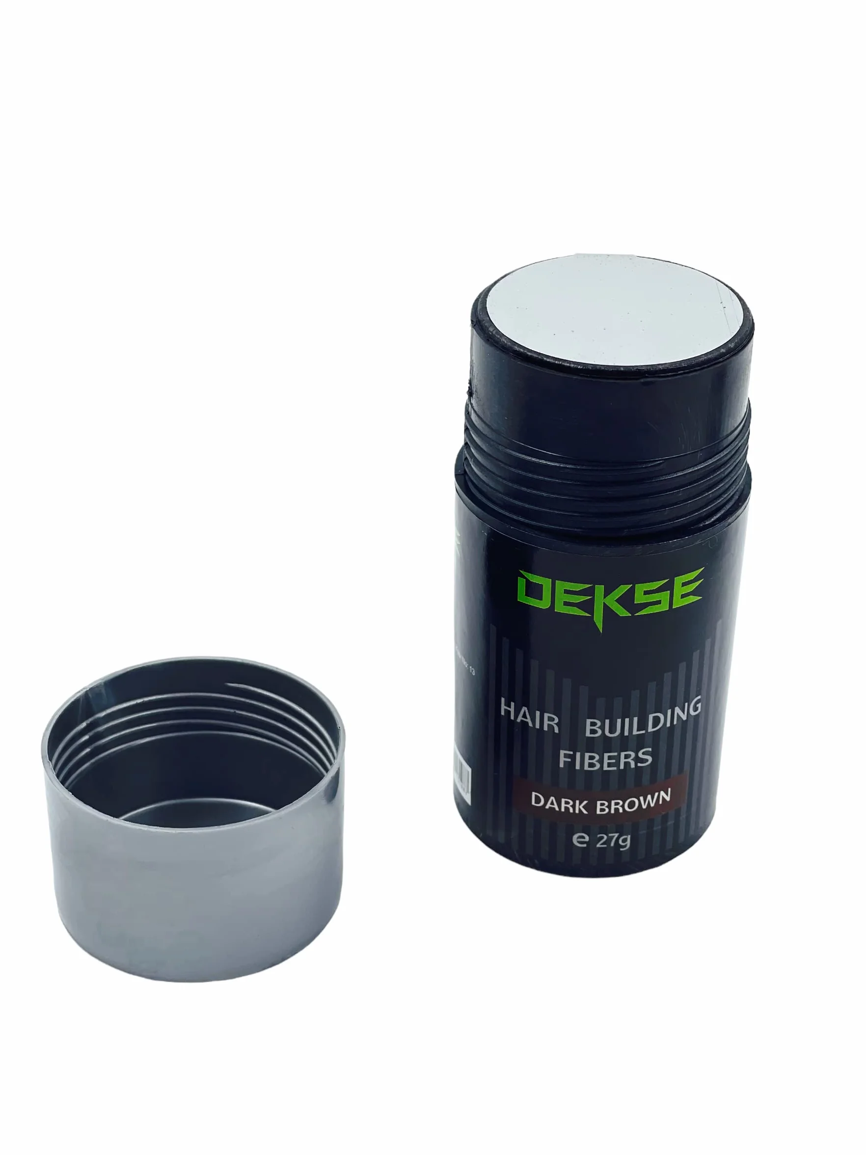 DEKSE Hair Building Keratin Fibers, masuje wypadanie włosów w ciągu 15 sekund, zagęszczanie włosów, puder do cienkich włosów, dla kobiet/mężczyzn, niewidoczne i naturalne, 27 g (1 sztuka) (ciemny