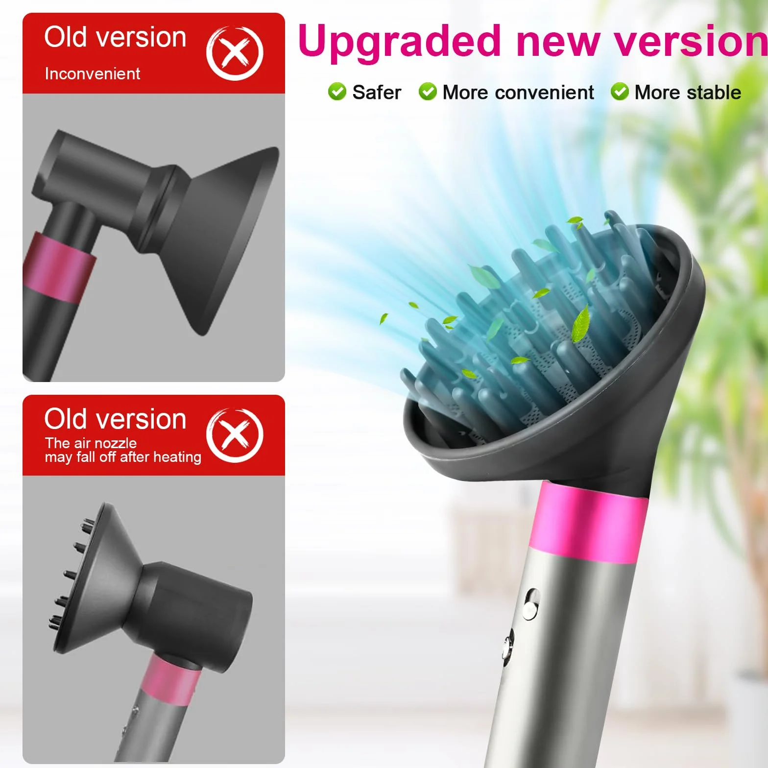 Ulepszona dysza dyfuzora Fixbetter do Dyson Airwrap HS05 HS01, nakładka dyfuzora do lokówki Dyson Konwersja do Dyson Airwrap Styler na suszarkę do włosów