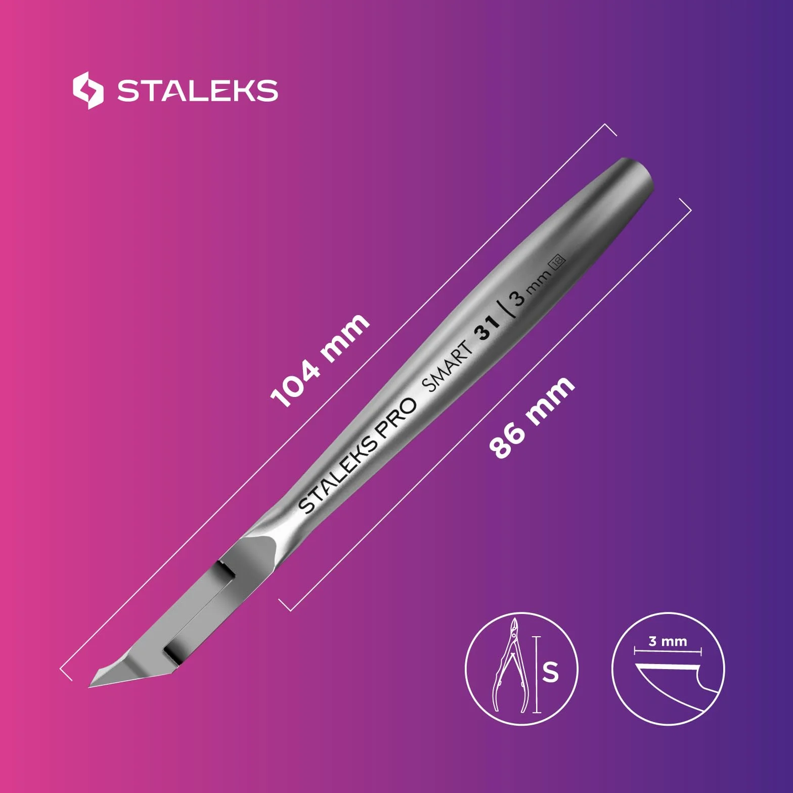 STALEKS Profesjonalny zacisk do skórek SMART 31 3 mm