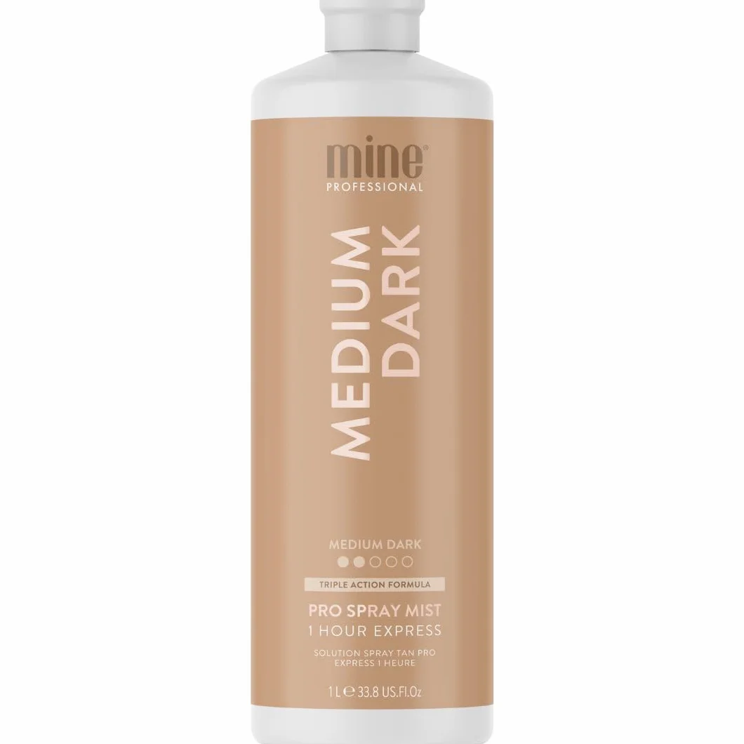 MineTan Medium Dark Professional Spray Tan 1L Subtelnie brązowe lśniące wykończenie