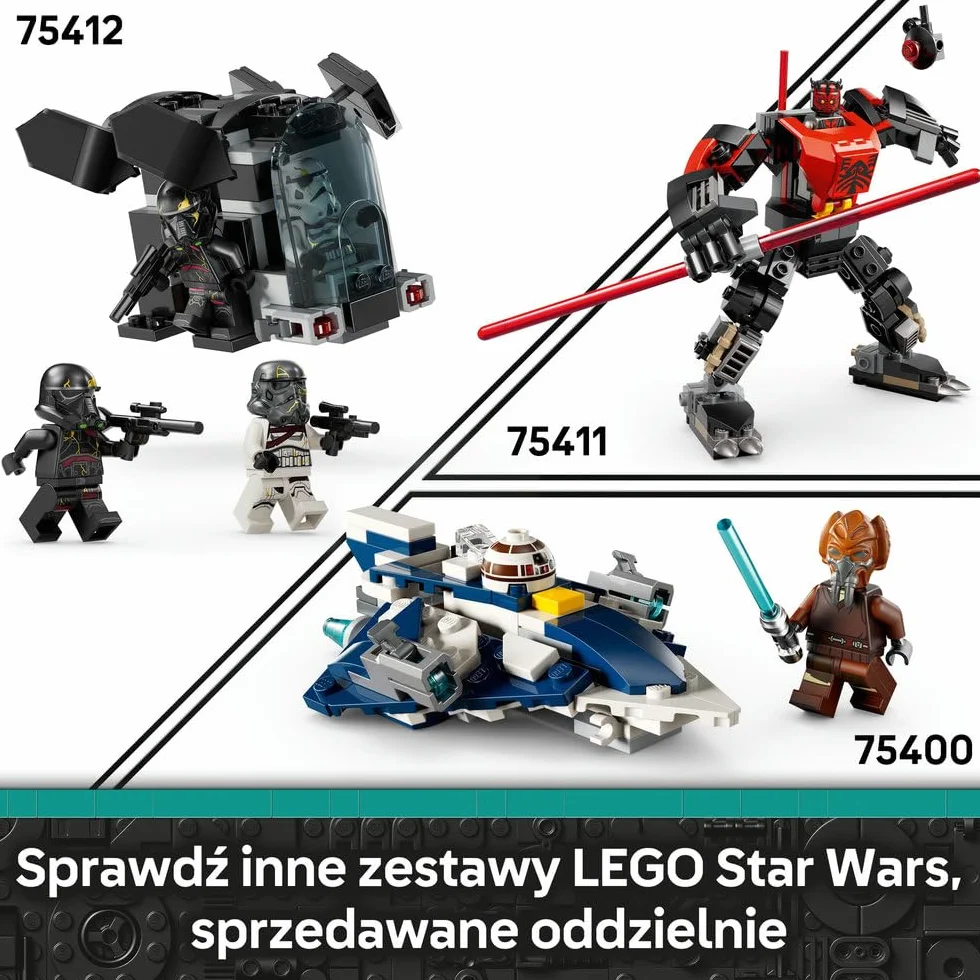 LEGO Star Wars Szturmowiec Śmierci i nocny szturmowiec — zestaw bitewny, zabawka konstrukcyjna dla dziecka do kolekcji, transportowiec i 4 postacie, prezent dla 6-latka, chłopca i dziewczynki 75412