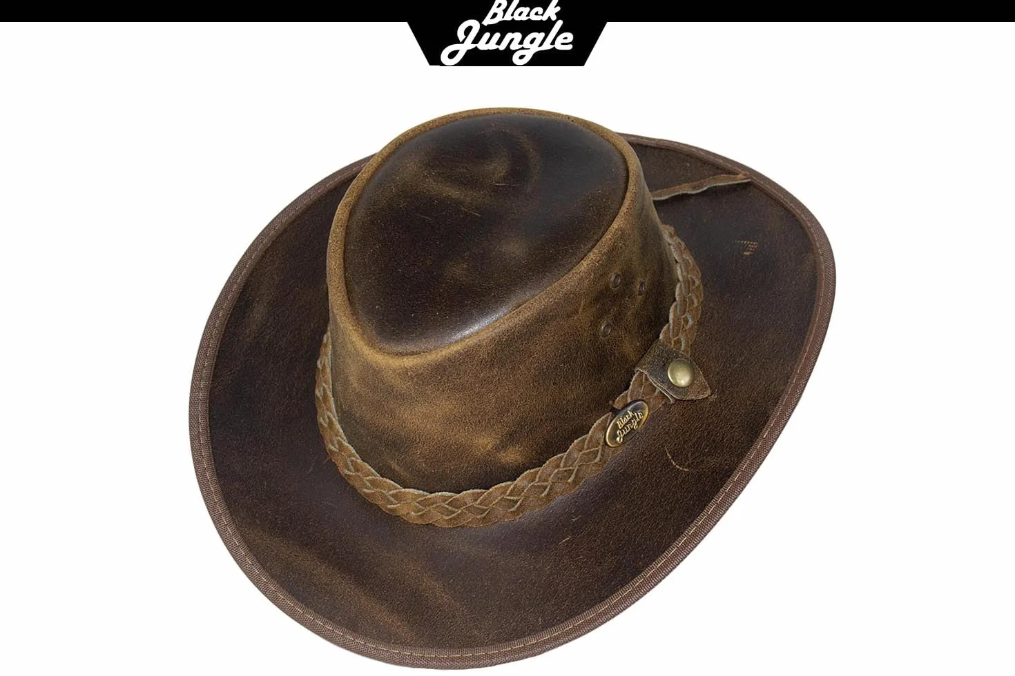 Black Jungle Skórzany kapelusz Bulat, kapelusz westernowy, kapelusz australijski, kapelusz kowbojski, Tan, XXL