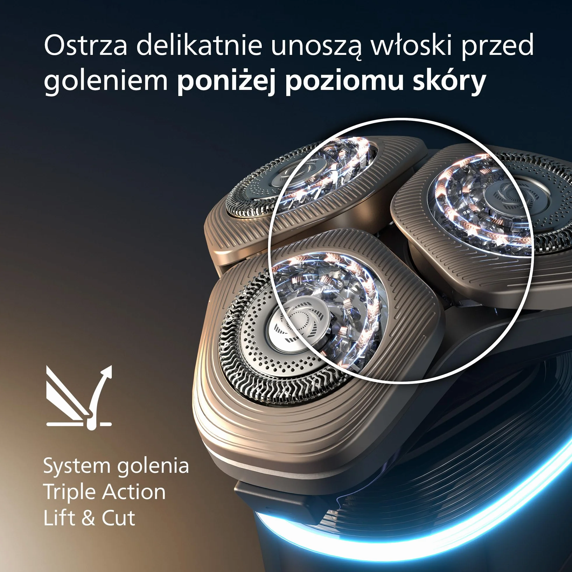 Philips Shaver i9000 Prestige Ultra, golarka elektryczna do golenia na sucho i mokro z technologią Skin IQ Pro, System Triple Lift & Cut, obrotowe 360º ostrza, 5 trybów golenia, Model XP9405/31