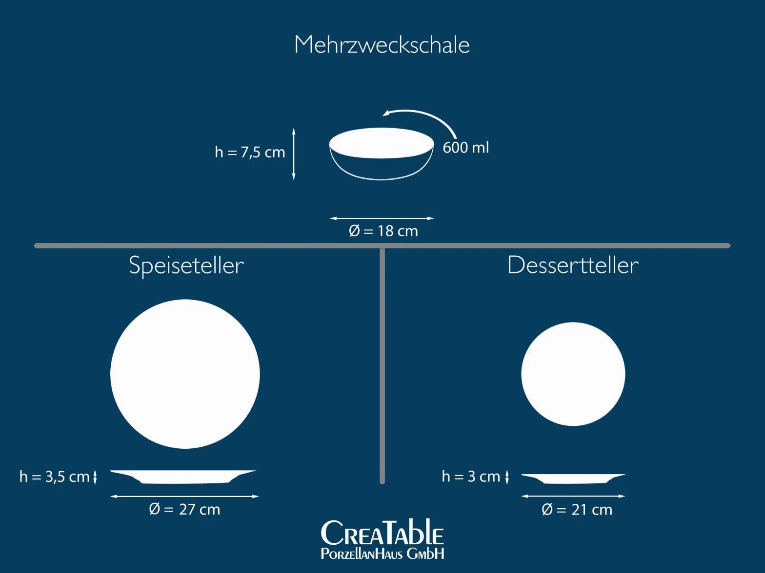 CreaTable, 23959, seria Capri, 18-częściowy zestaw naczyń dla 6 osób, zestaw talerzy z kamionki, nadaje się do mycia w zmywarce i używania w kuchence mikrofalowej, wysokiej jakości produkcja