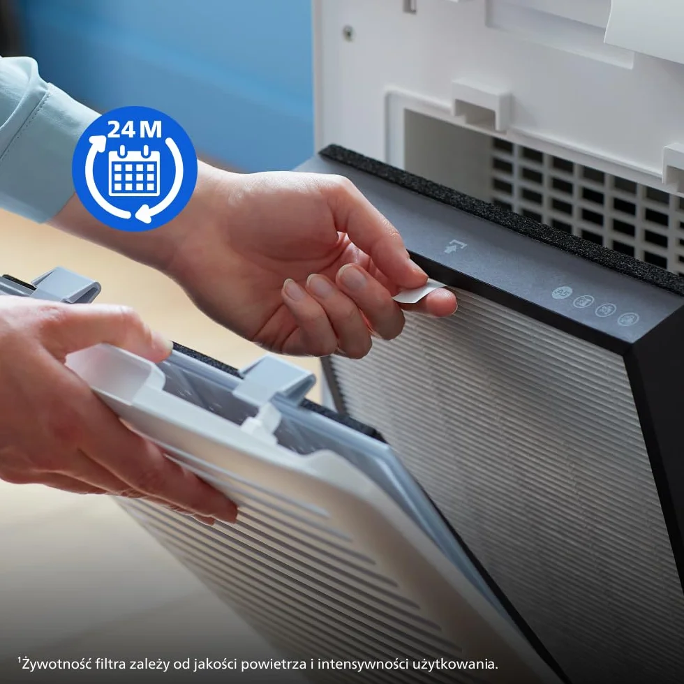 Philips Oryginalny filtr wymienny do oczyszczacza powietrza serii 2000i i 3000i AC2887/AC2889, AC2892, AC3829, HEPA NanoProtect, żywotność do 24 miesiący, czarno-biały (FY2422/30)