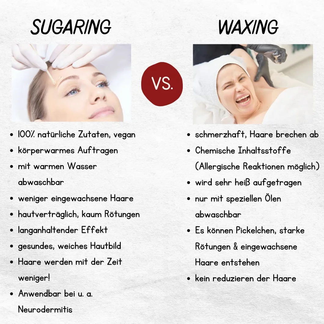 Sugaring4You +1 Pasta cukrowa zestaw kosmetyczny do delikatnego usuwania włosów | Dla stref intymnych i pach (grubość włosów) | Sugaring dla niej i niego | w zestawie Silverspray i odtłuszczacz |