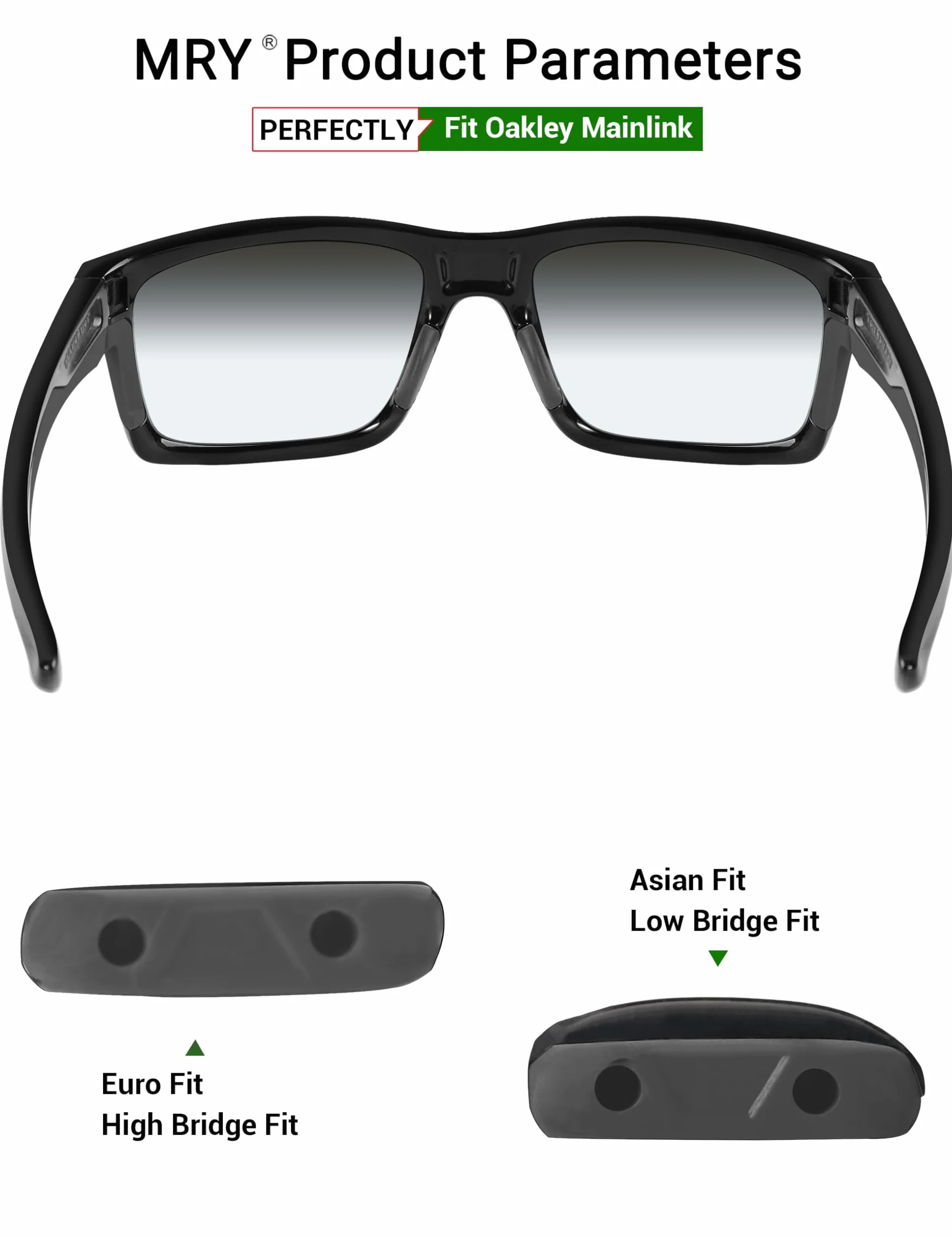 Mryok Wymienne nauszniki Nosepiece do okularów przeciwsłonecznych Oakley Mainlink/Mainlink XL/Mainlink MNP, Unikalny szary, Rozmiar uniwersalny