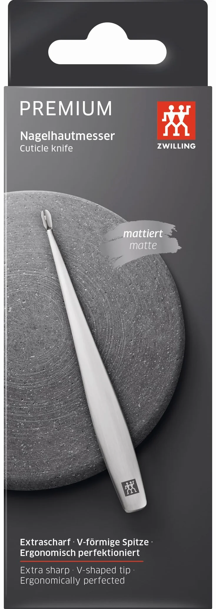 ZWILLING Nożyk do skórek z ostrzem V, stal nierdzewna, matowy, srebrny, 125 mm