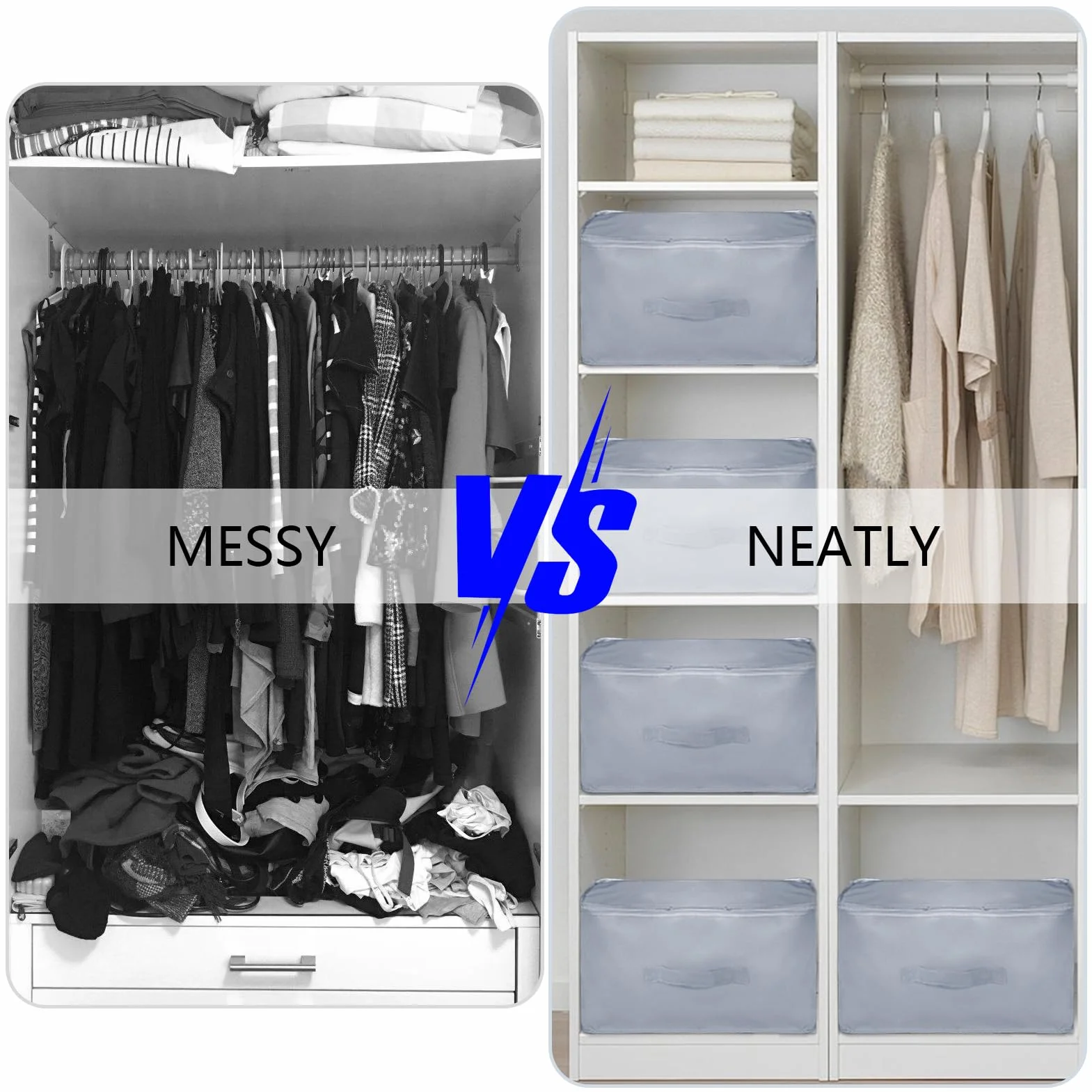 1 x organizer samokompresujący, torba do przechowywania kołder z zamkiem błyskawicznym, torba kompresyjna, kolor szary, ultra Space Saving Self Compression Organizer Bag (54 x 42 x 60 cm)
