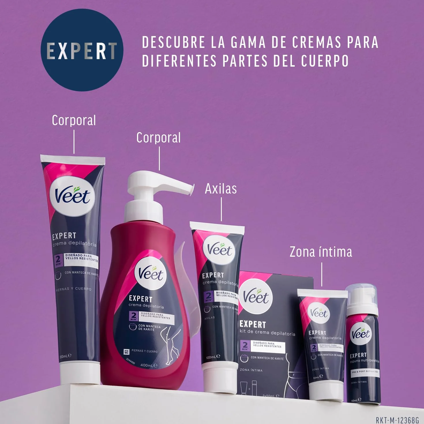 Veet Expert Zestaw do depilacji intymnych stref ciała krem 50 ml pianka 50 ml