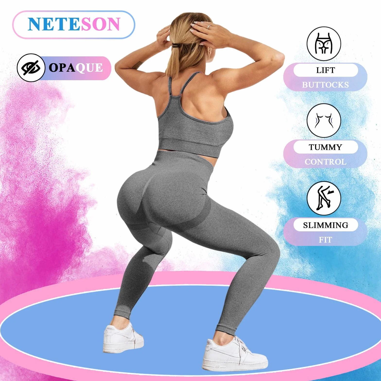 Damskie legginsy sportowe push-up z wysokim stanem spodnie na siłownię Push Up Legginsy treningowe kontrola brzucha matowe do jogi fitness pilates