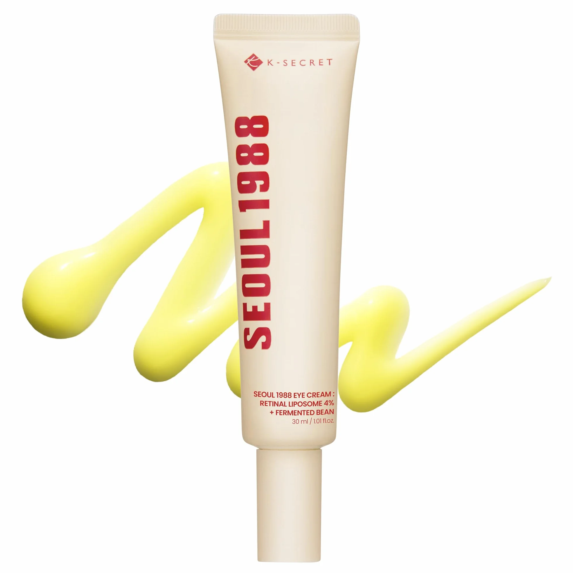 KSECRET SEOUL 1988 Crema de ojos: liposoma retiniano 4% + frijol fermentado, cuidado de arrugas, antienvejecimiento, elasticidad de la piel, pigmentación, retinol, 1.0 fl oz/1.01 onzas líquidas